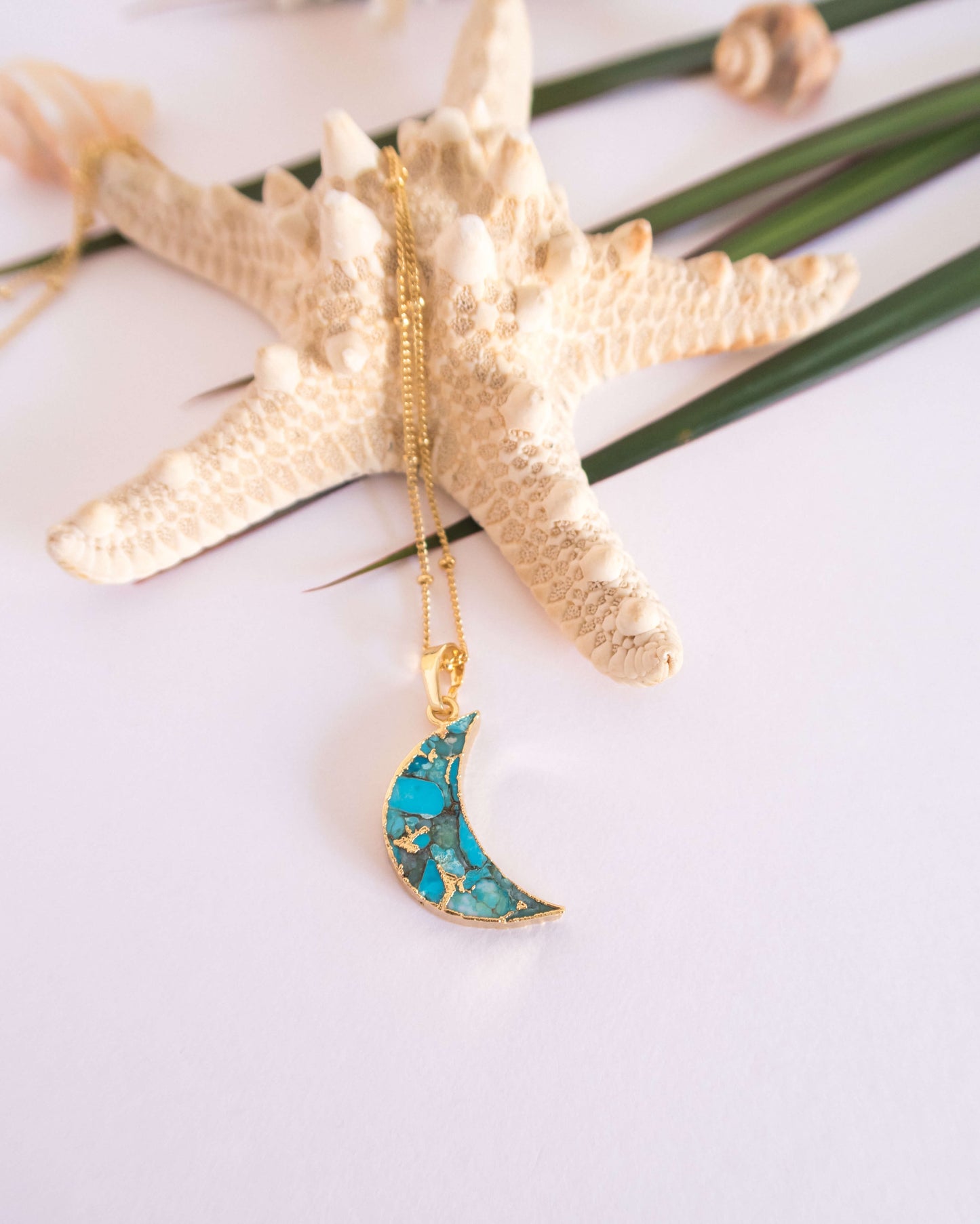 Colier semiluna turcoaz Love and Stars Jewels