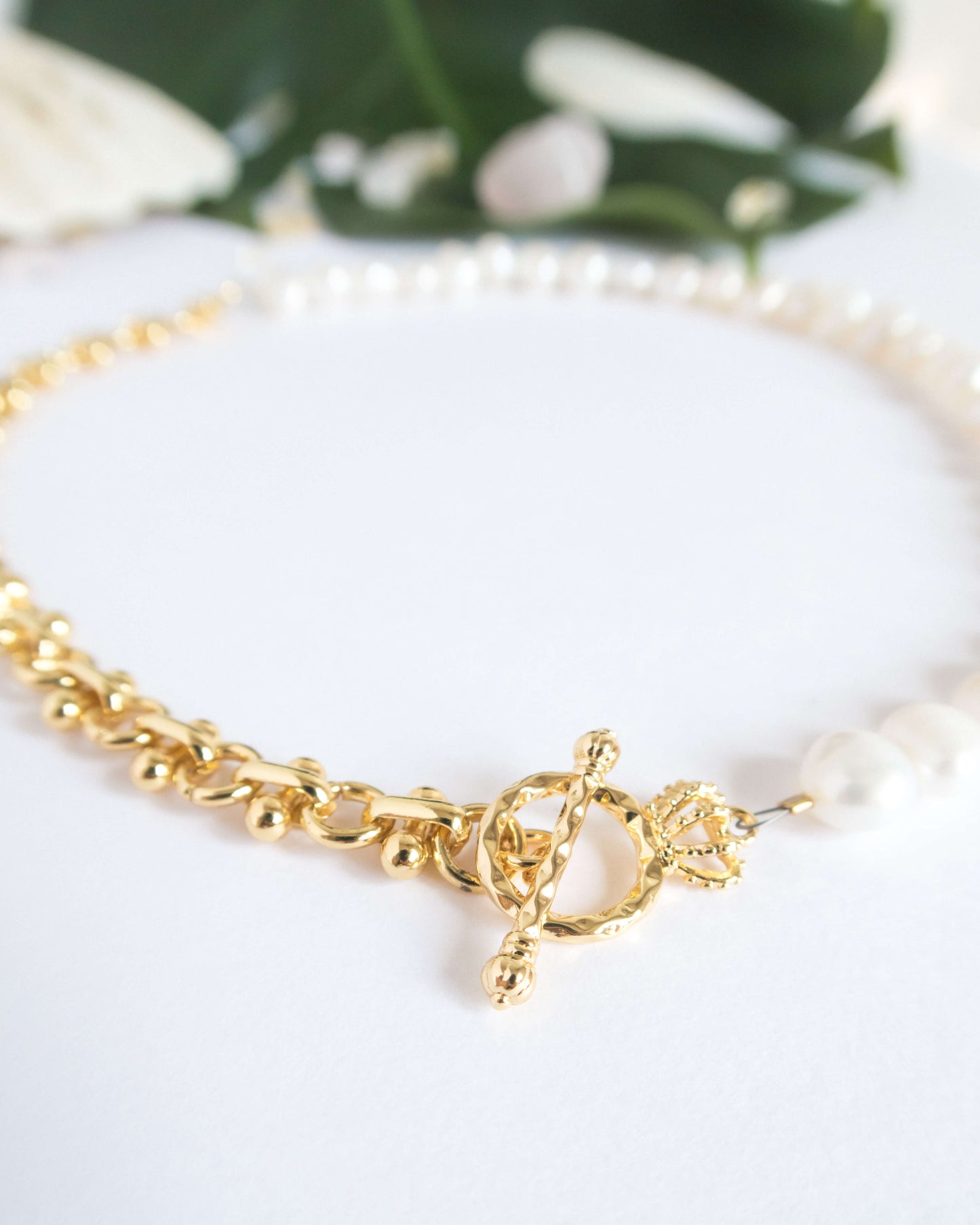 Colier la baza gâtului din perle naturale Love and Stars Jewels