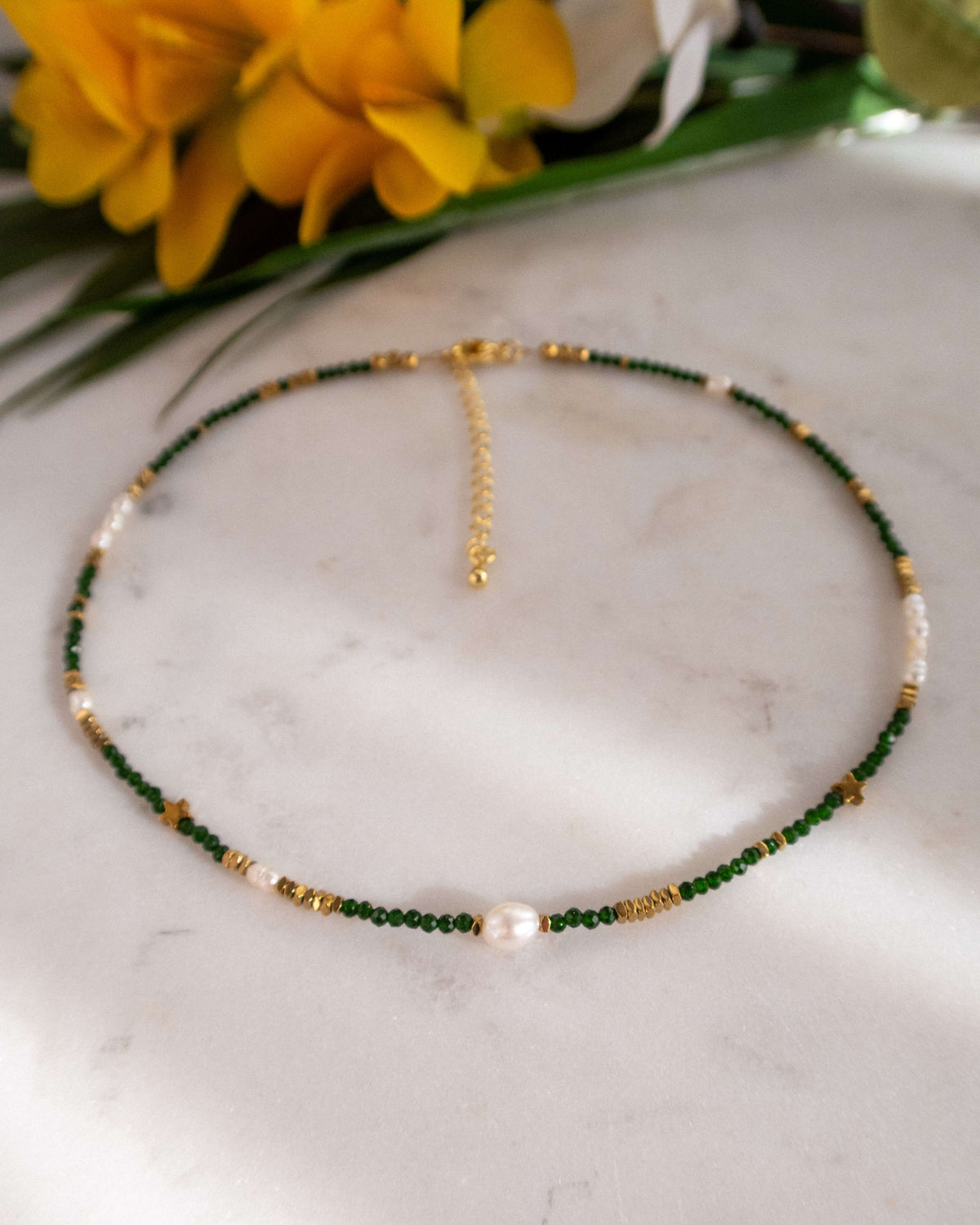 Colier pietricele mici verzi Love and Stars Jewels