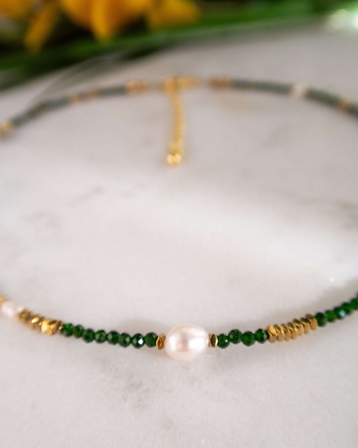 Colier pietricele mici verzi Love and Stars Jewels