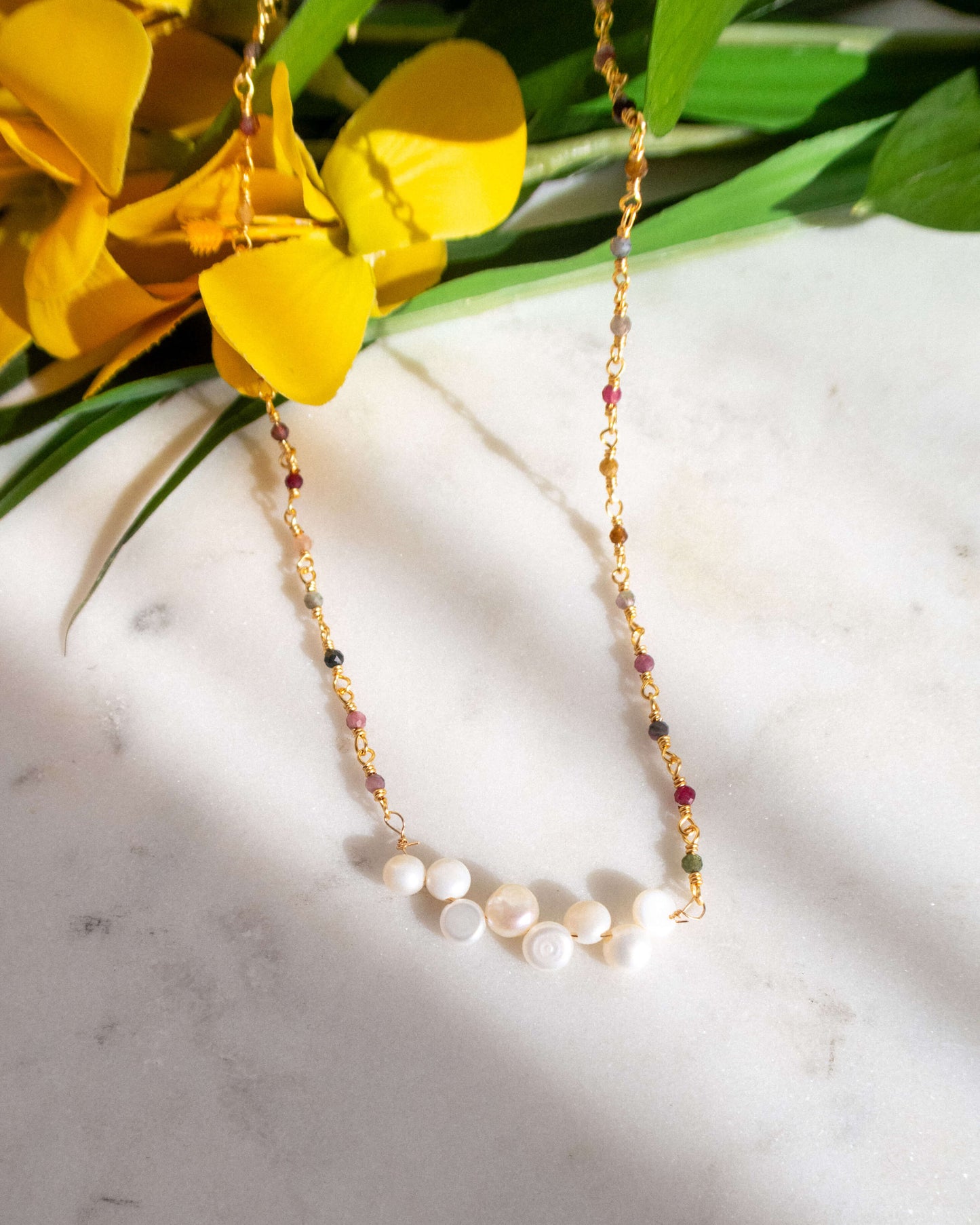 Colier perle naturale turmalina Love and Stars Jewels