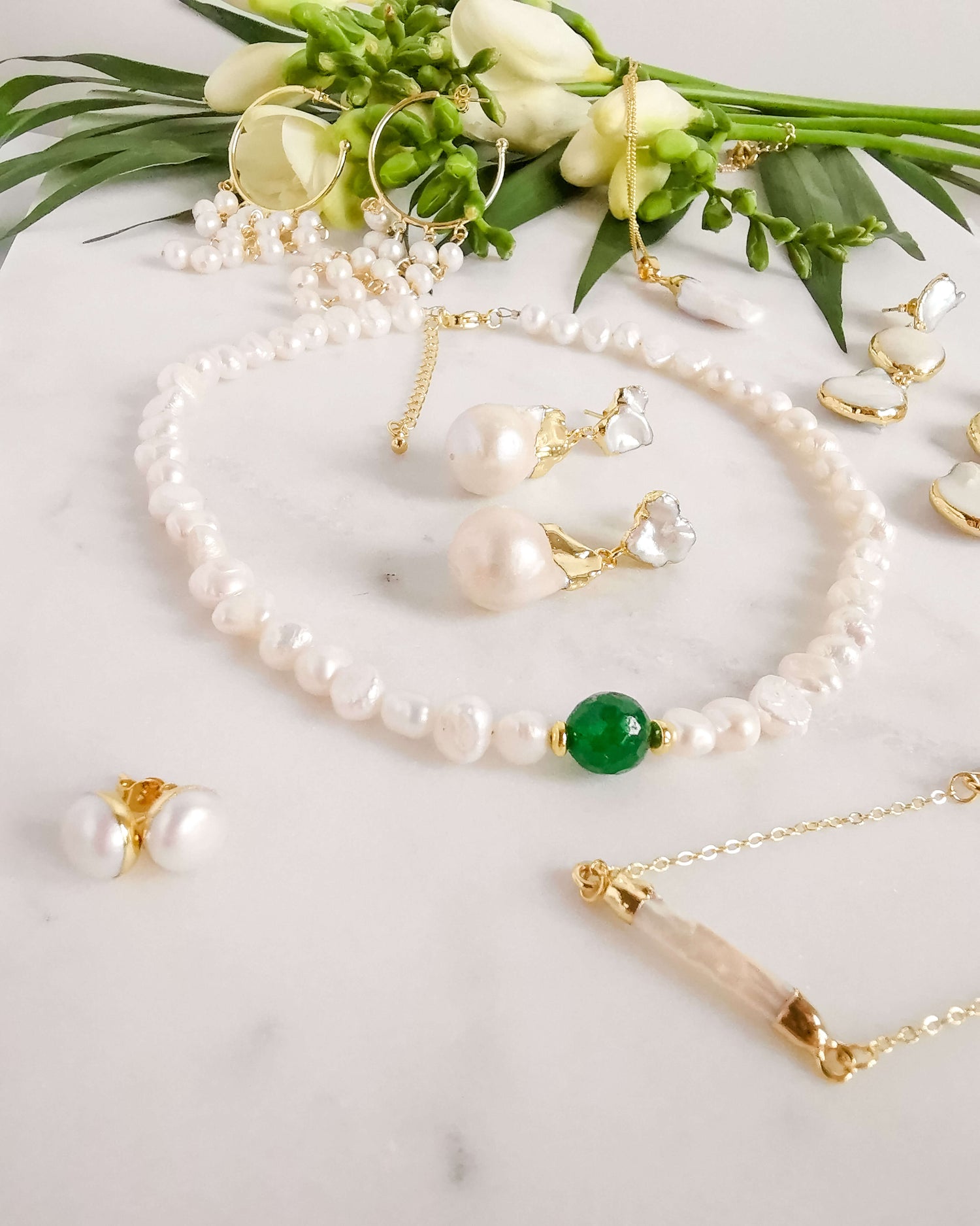 colier din perle naturale cercei din perle naturale love and stars jewels