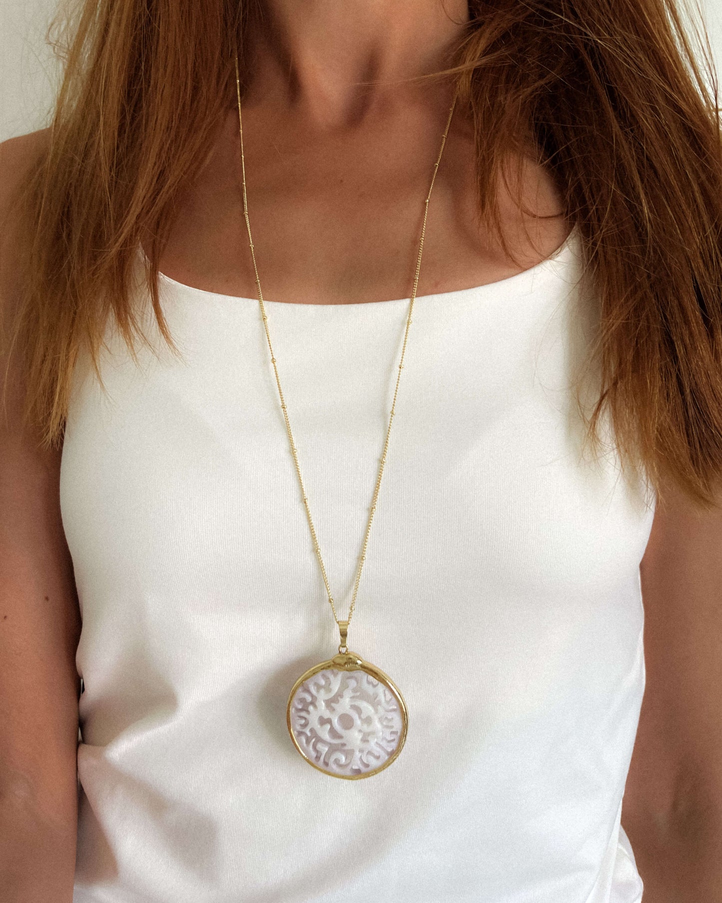 colier frumos cadou pandant din sidef de scoica love and stars jewels