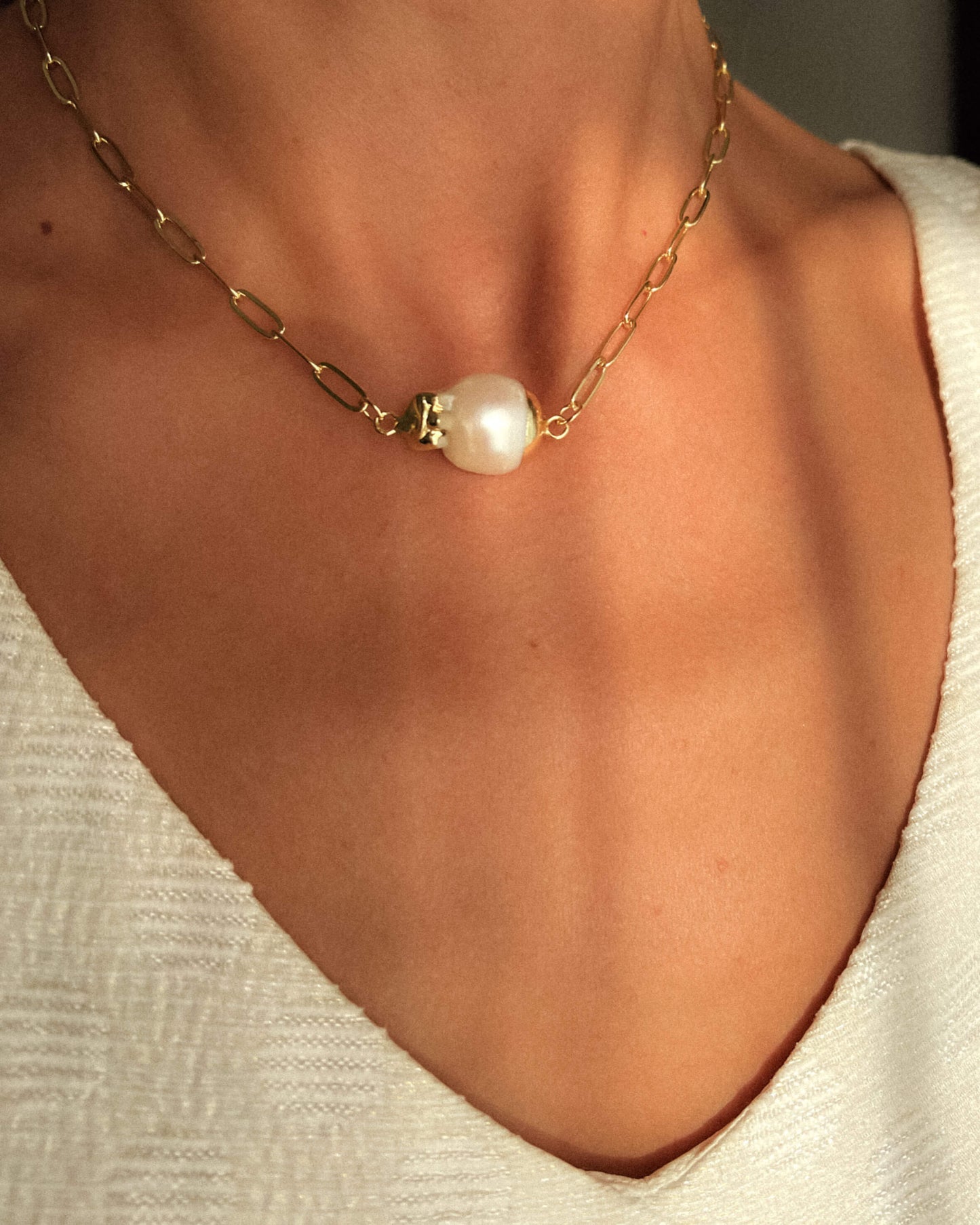 Bijuterii pentru birou Colier de zi cu zi cu perla baroc Love and Stars Jewels