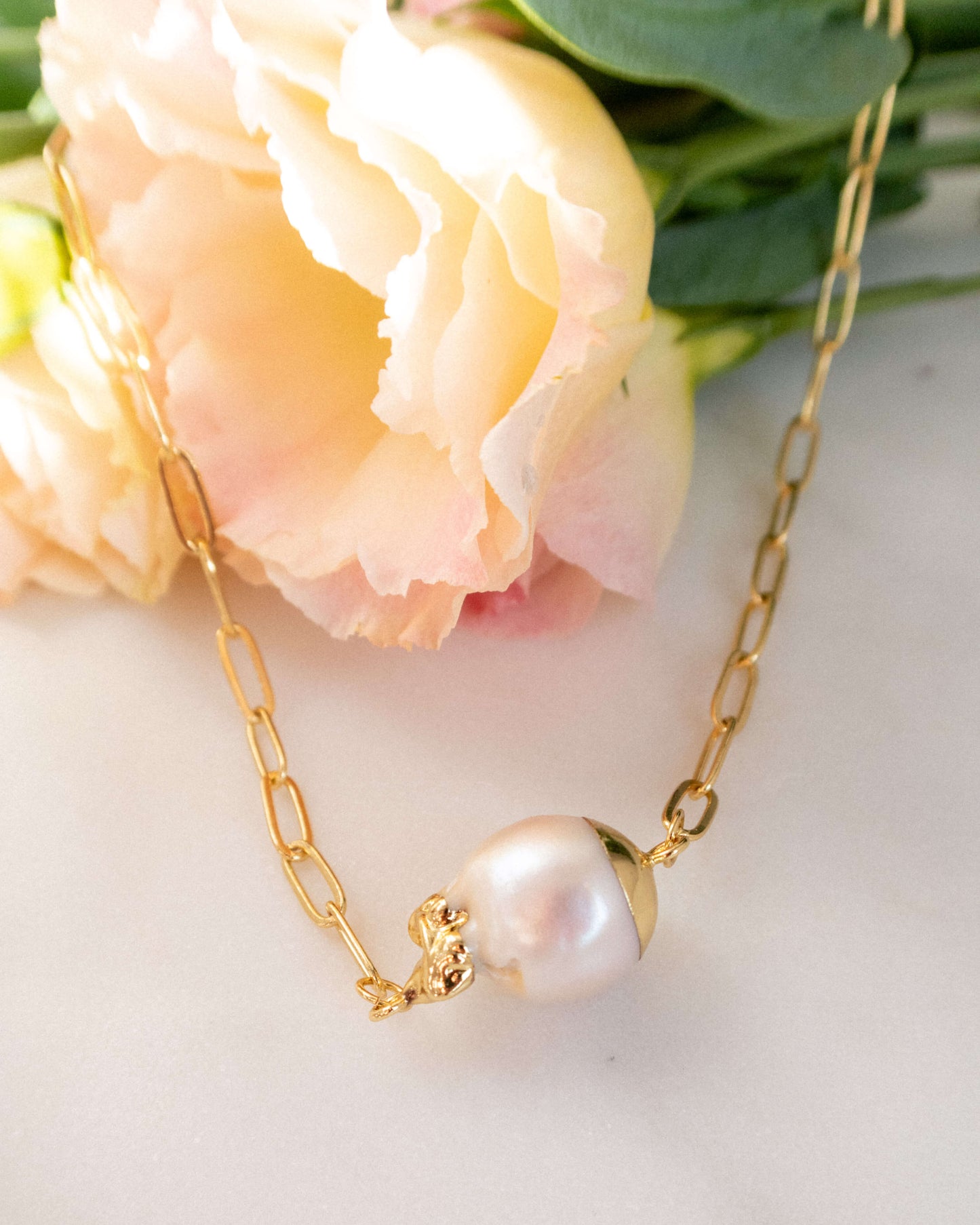 Colier de zi cu zi cu perla baroc Love and Stars Jewels