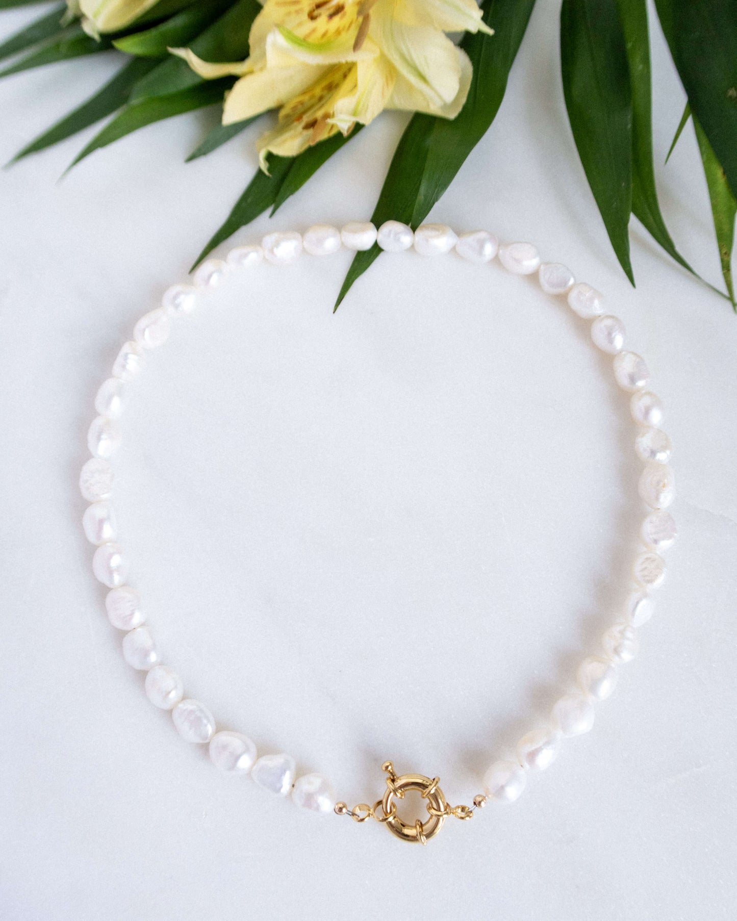 Colier la baza gâtului perle naturale Love and Stars Jewels