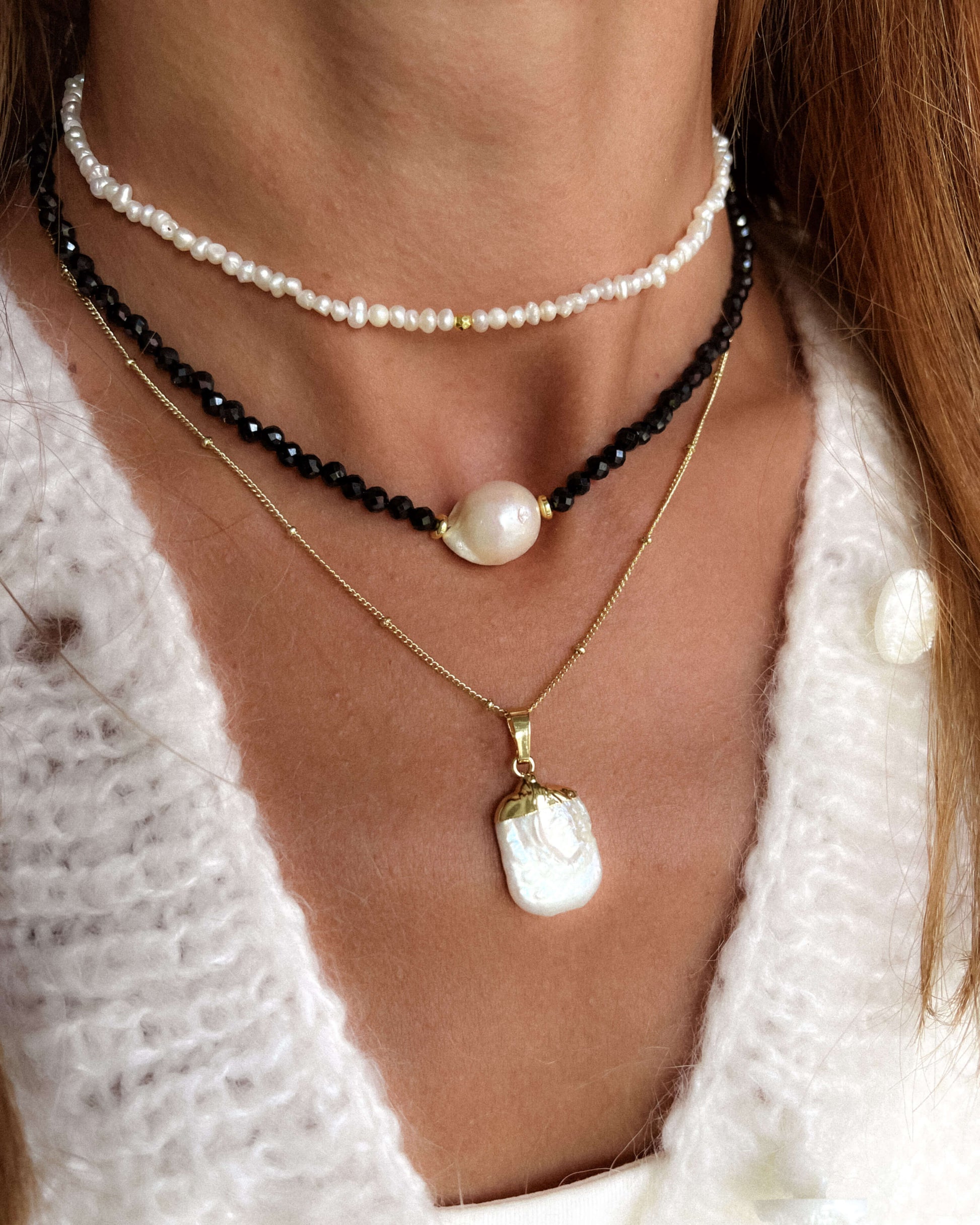 colier cu pandant perla naturala love and stars jewels