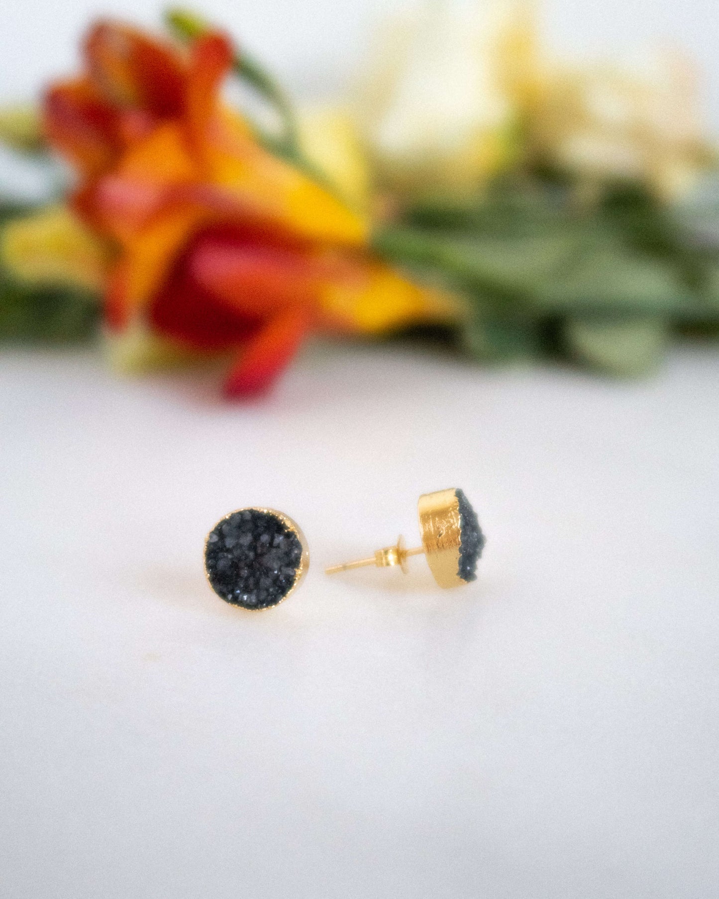 Cercei de zi cu zi Cercei mici Cercei negri Love and Stars Jewels