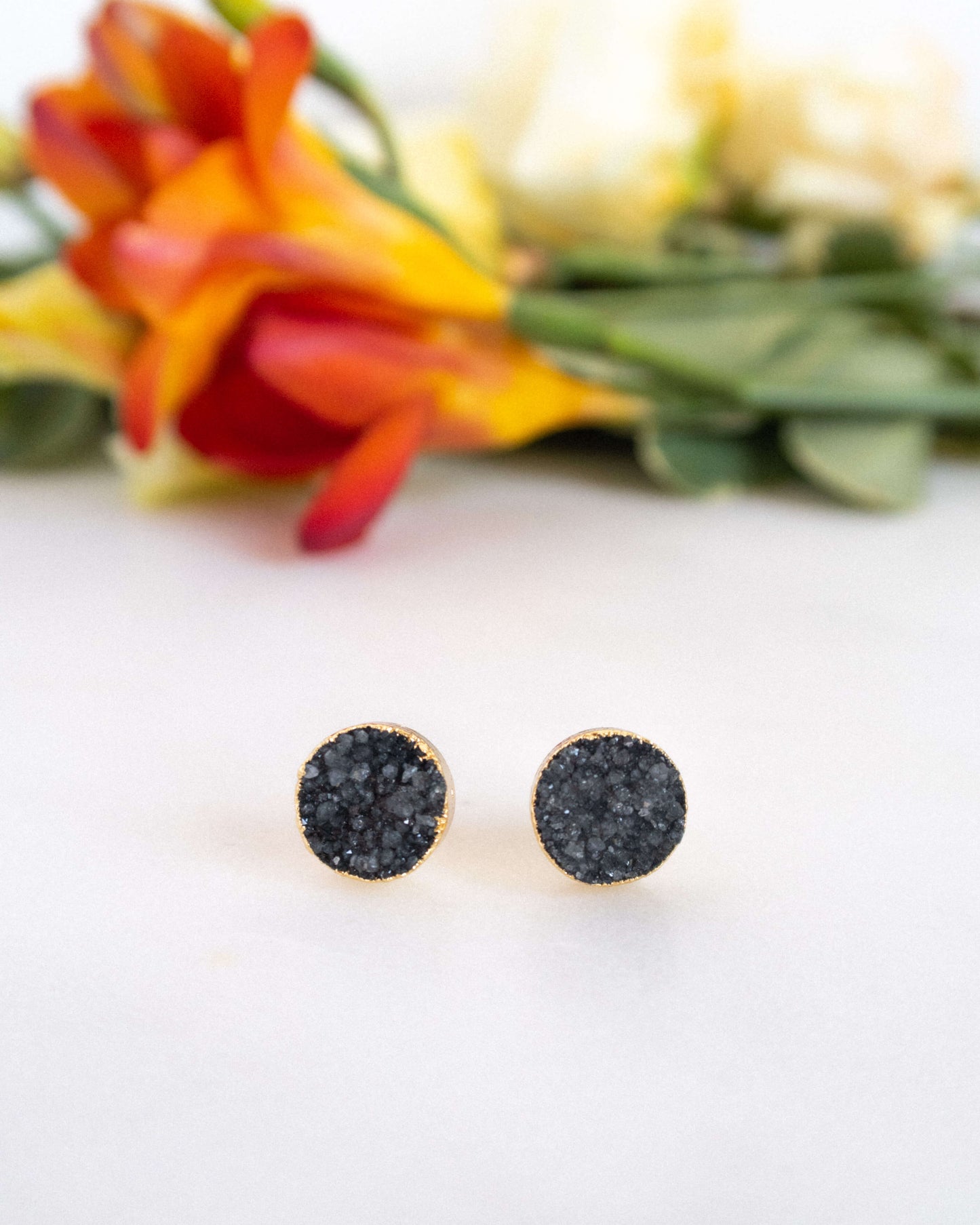 Cercei de zi cu zi Cercei mici Cercei negri Love and Stars Jewels