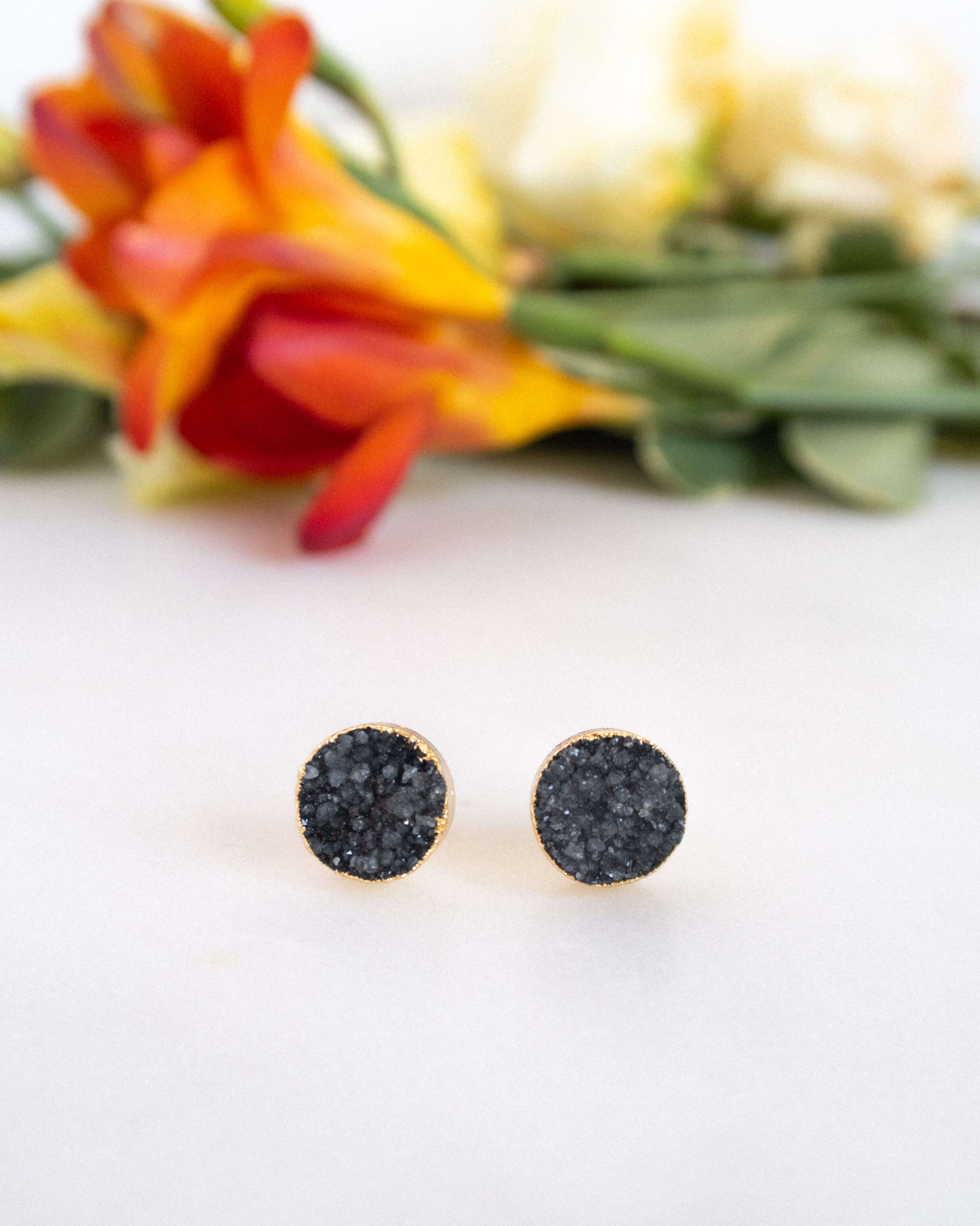 Cercei de zi cu zi Cercei mici Cercei negri Love and Stars Jewels