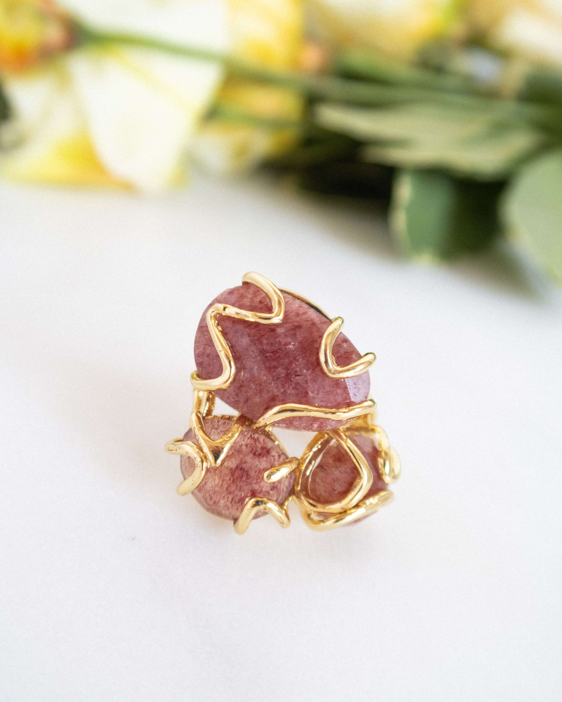 Inel reglabil cu cuarț Love and Stars Jewels