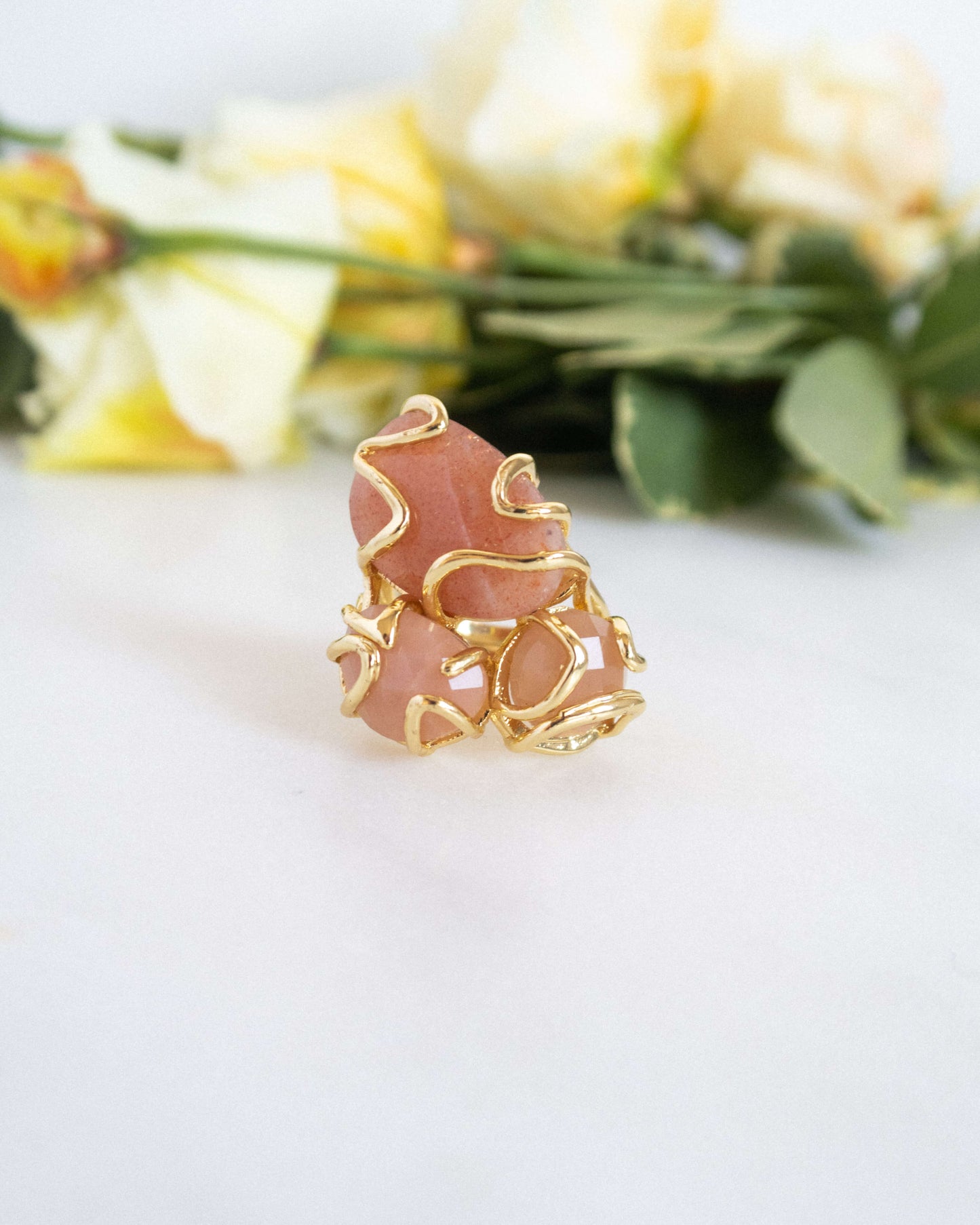 Inel reglabil piatra soarelui Love and Stars Jewels