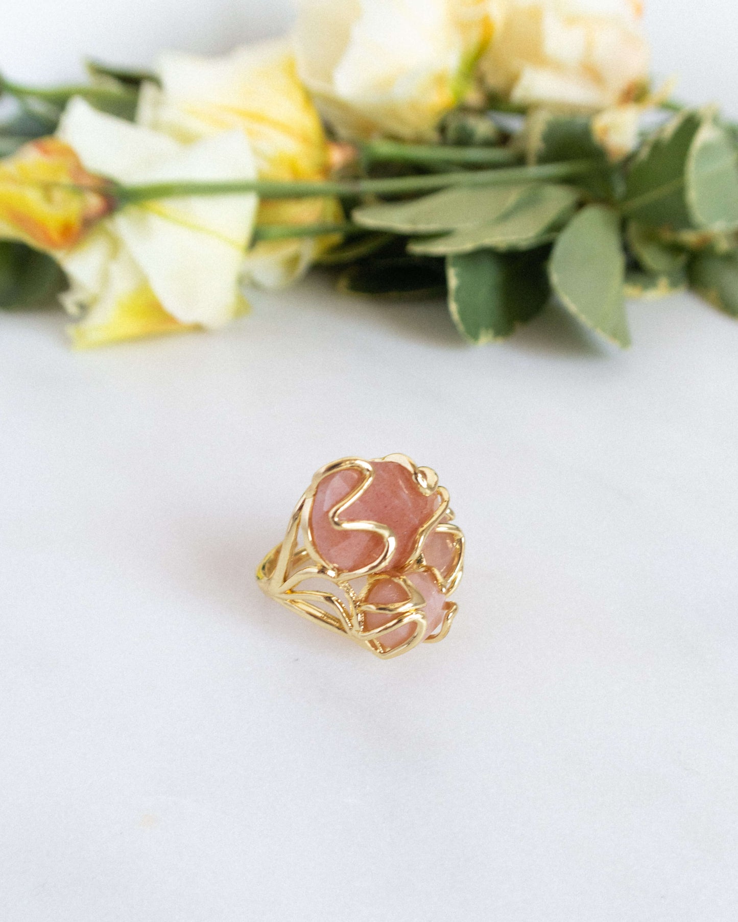 Inel reglabil piatra soarelui Love and Stars Jewels