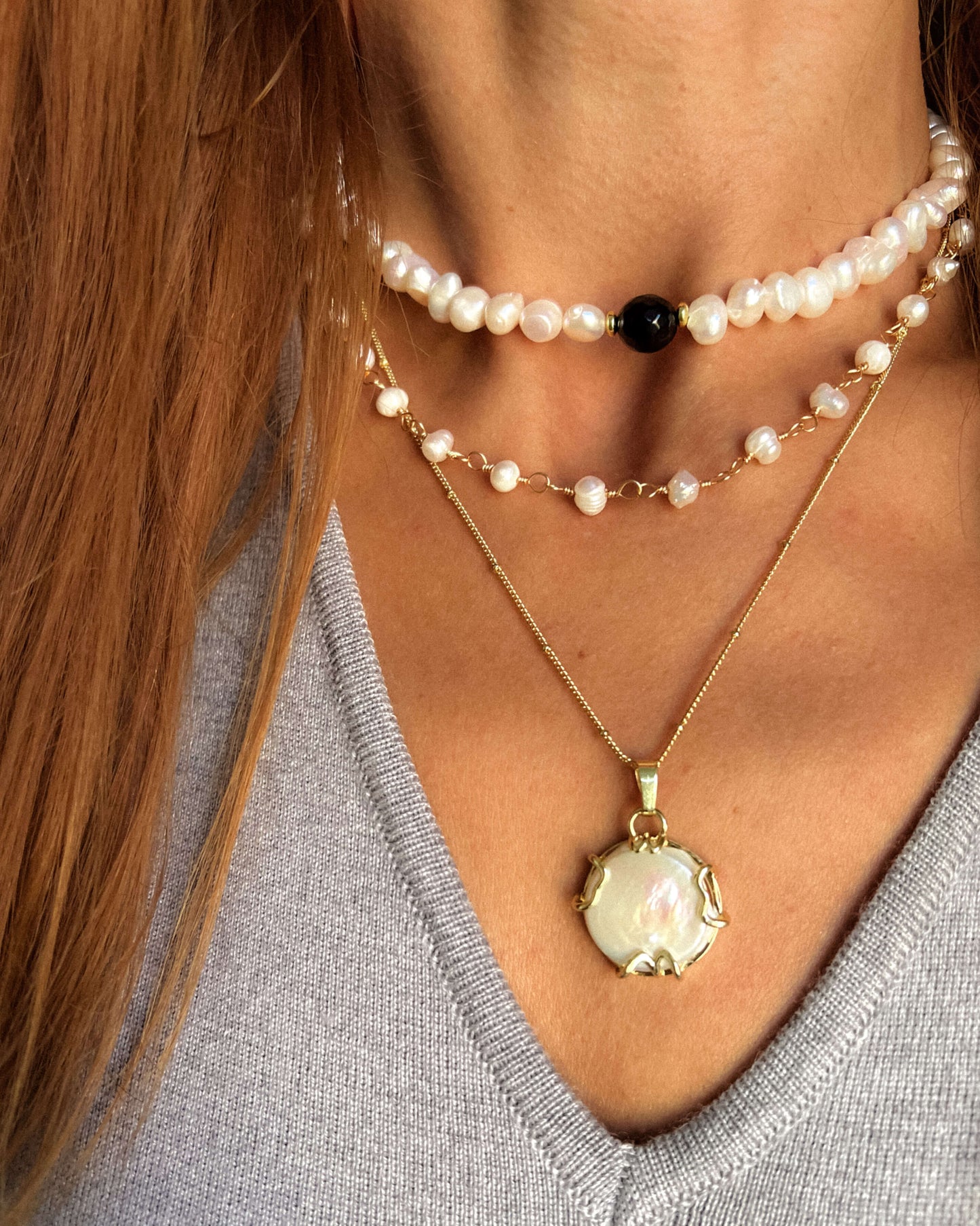 Colier perle naturale cadou pentru sotie Love and Stars Jewels