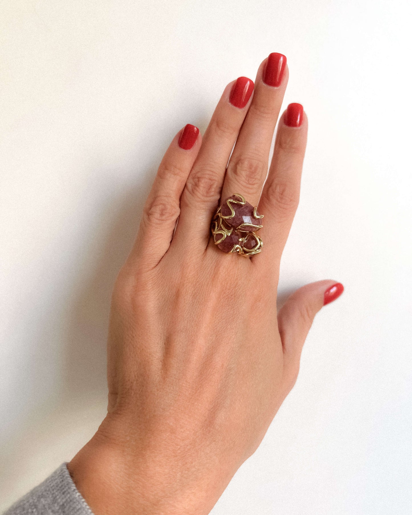 Inel reglabil cu cuarț Love and Stars Jewels