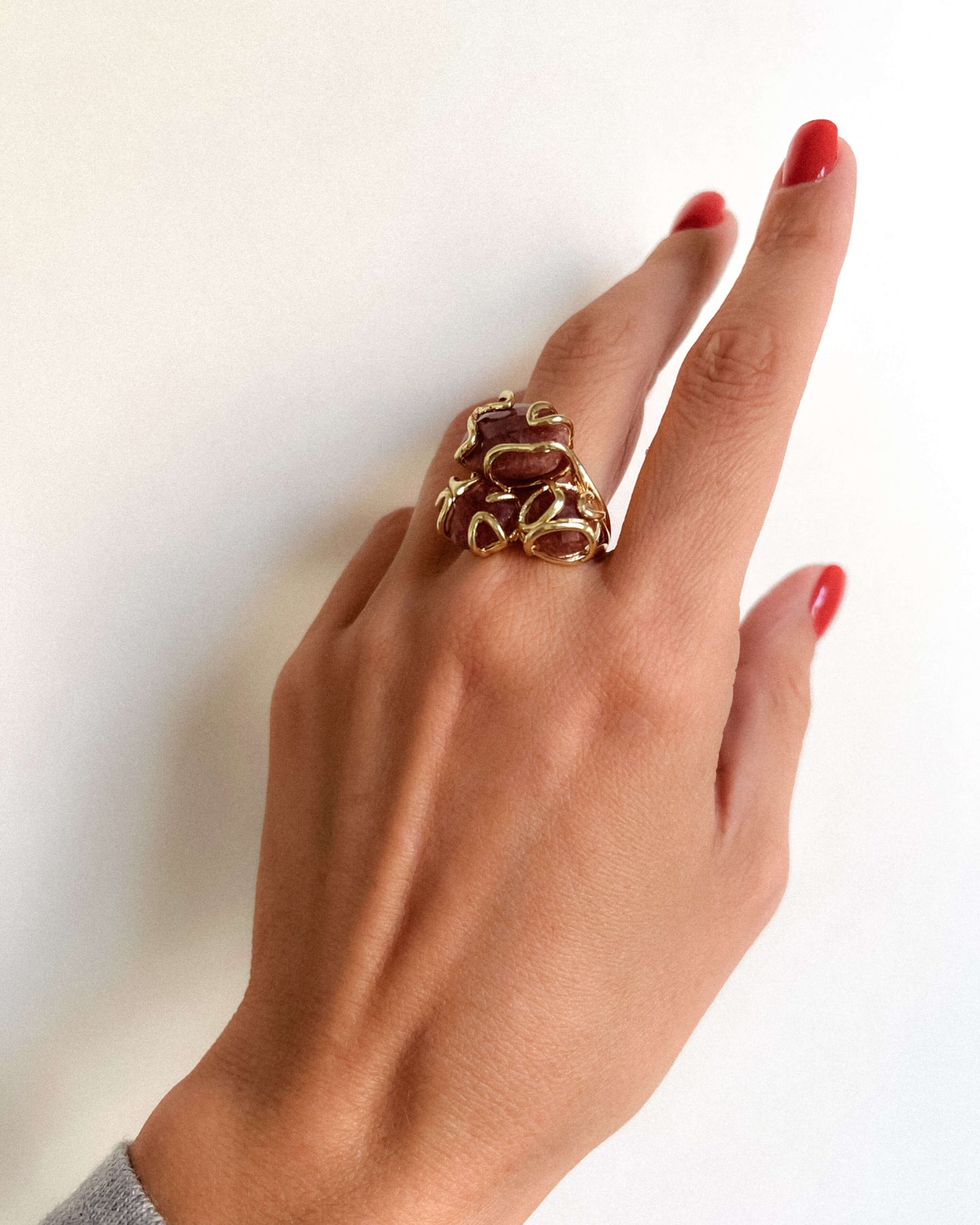 Inel reglabil cu cuarț Love and Stars Jewels