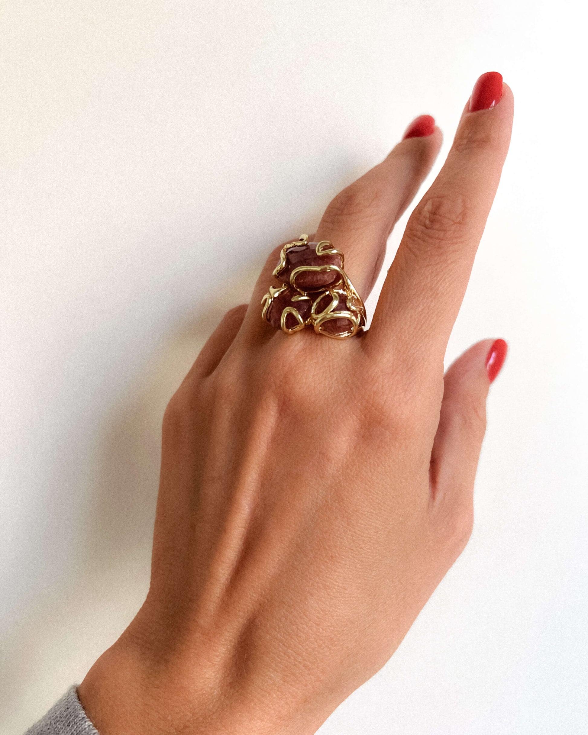 Inel reglabil cu cuarț Love and Stars Jewels