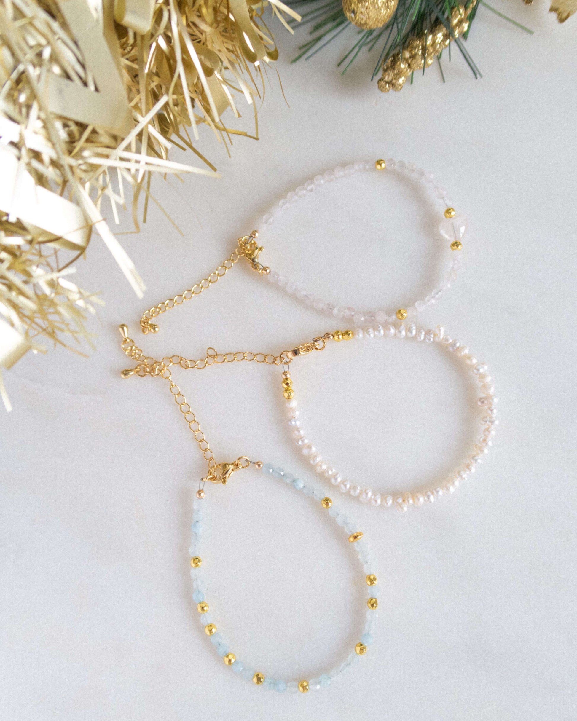 Bratara perle naturale mici cadou de Craciun Love and Stars Jewels