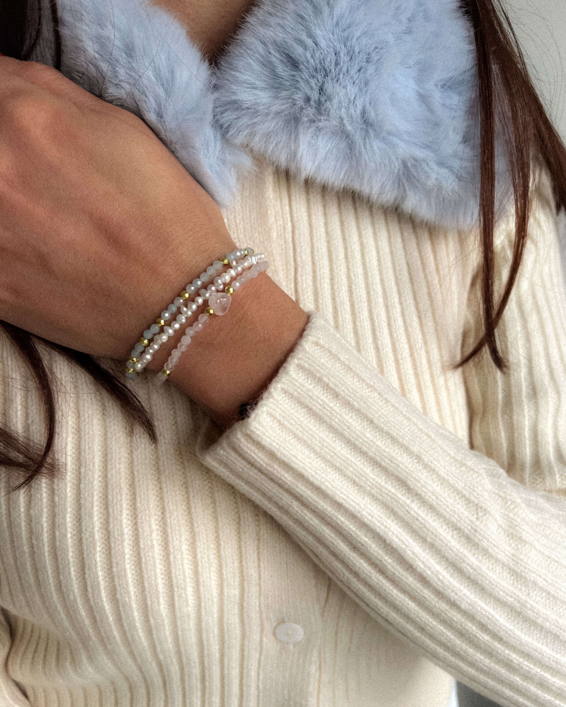 Bratara perle naturale mici cadou de Craciun Love and Stars Jewels