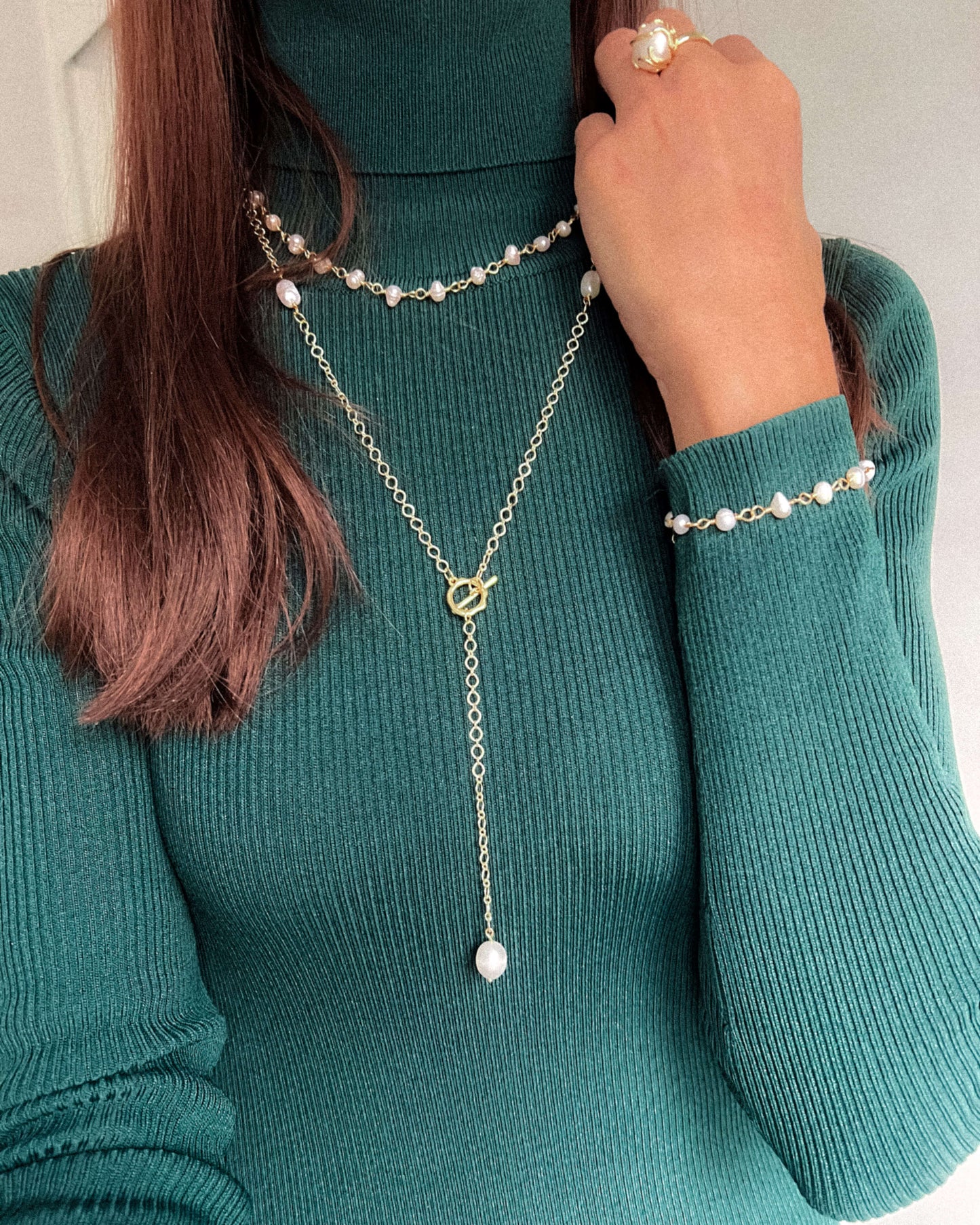 Colier perle naturale cadou pentru sotie Love and Stars Jewels
