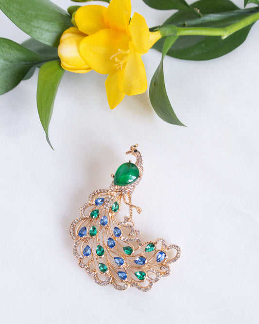 Brosa paun cadou mama martisor Love and stars Jewels