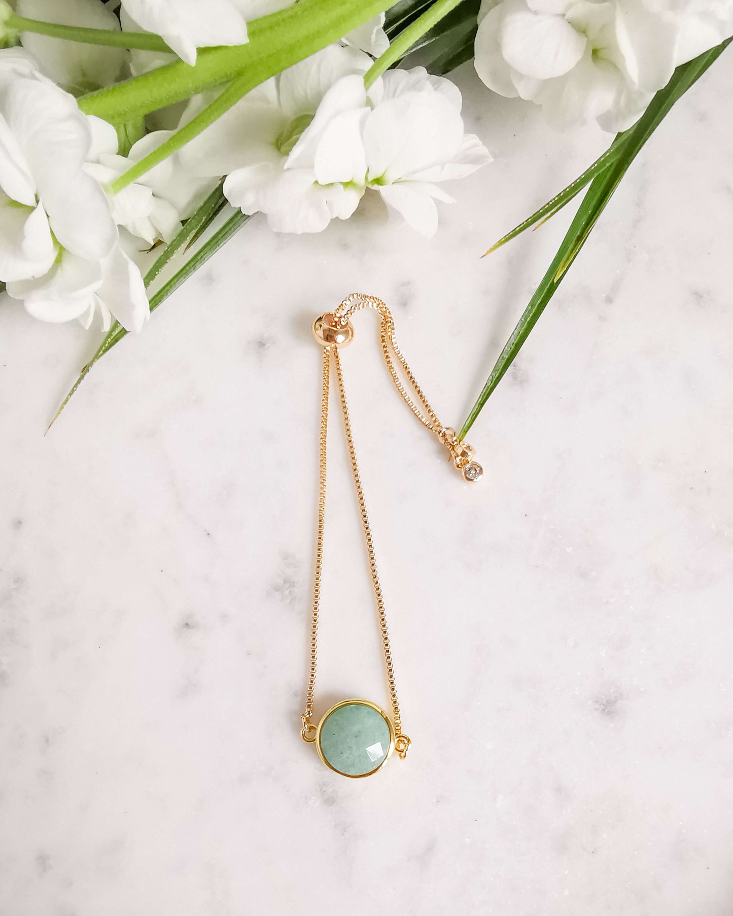 Brățară reglabilă amazonit Love and Stars Jewels
