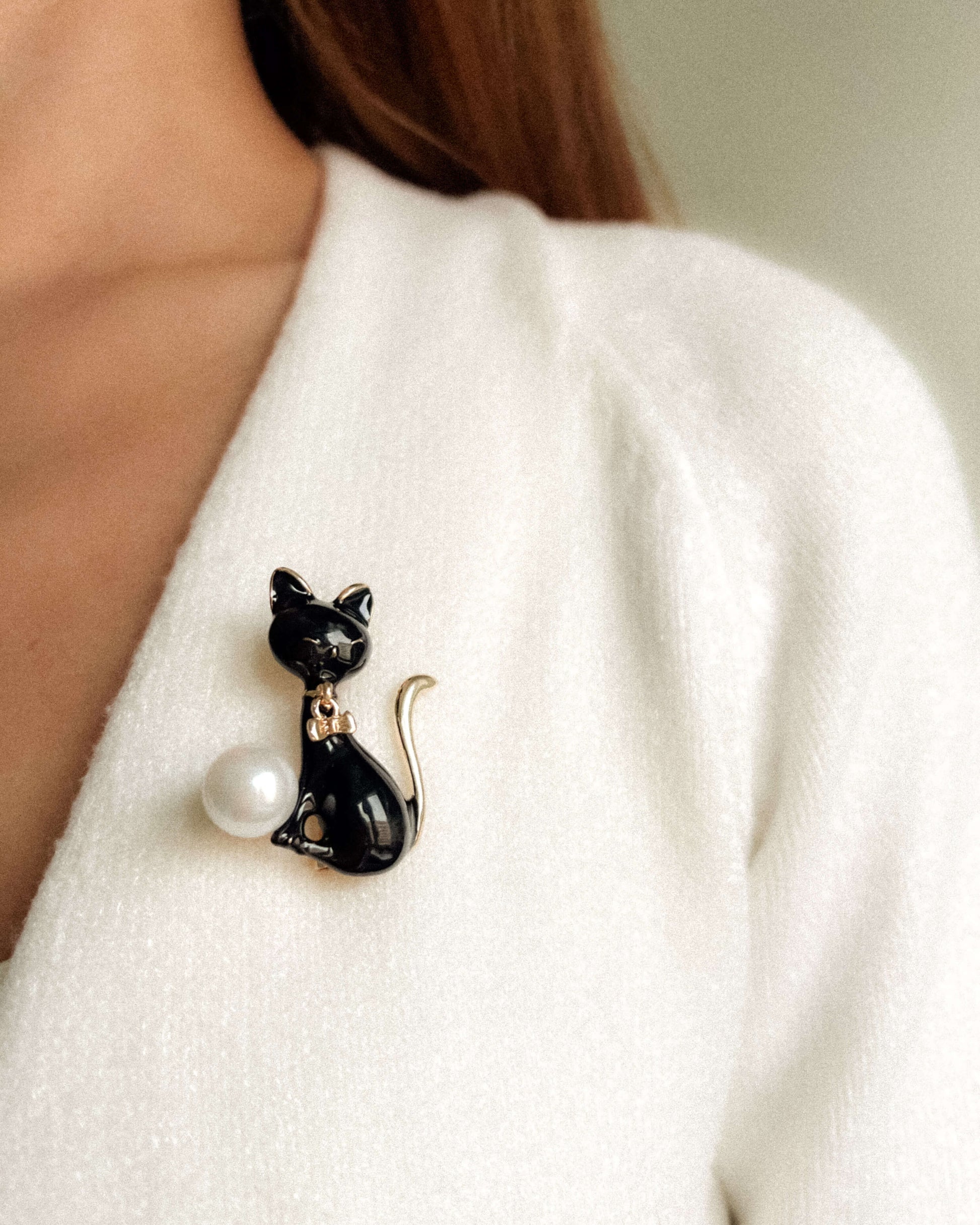 Brosa pisica cadou martisor Love and stars Jewels