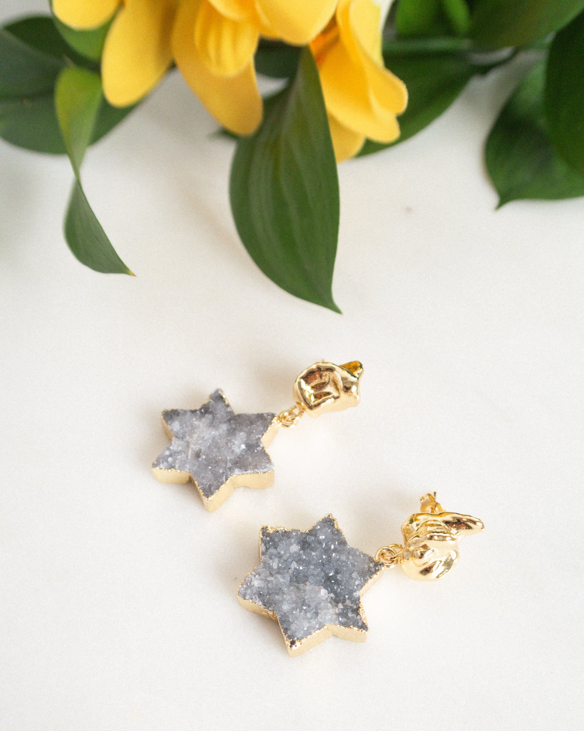 Cercei usori stea in 6 colturi steaua lui David Love and Stars Jewels