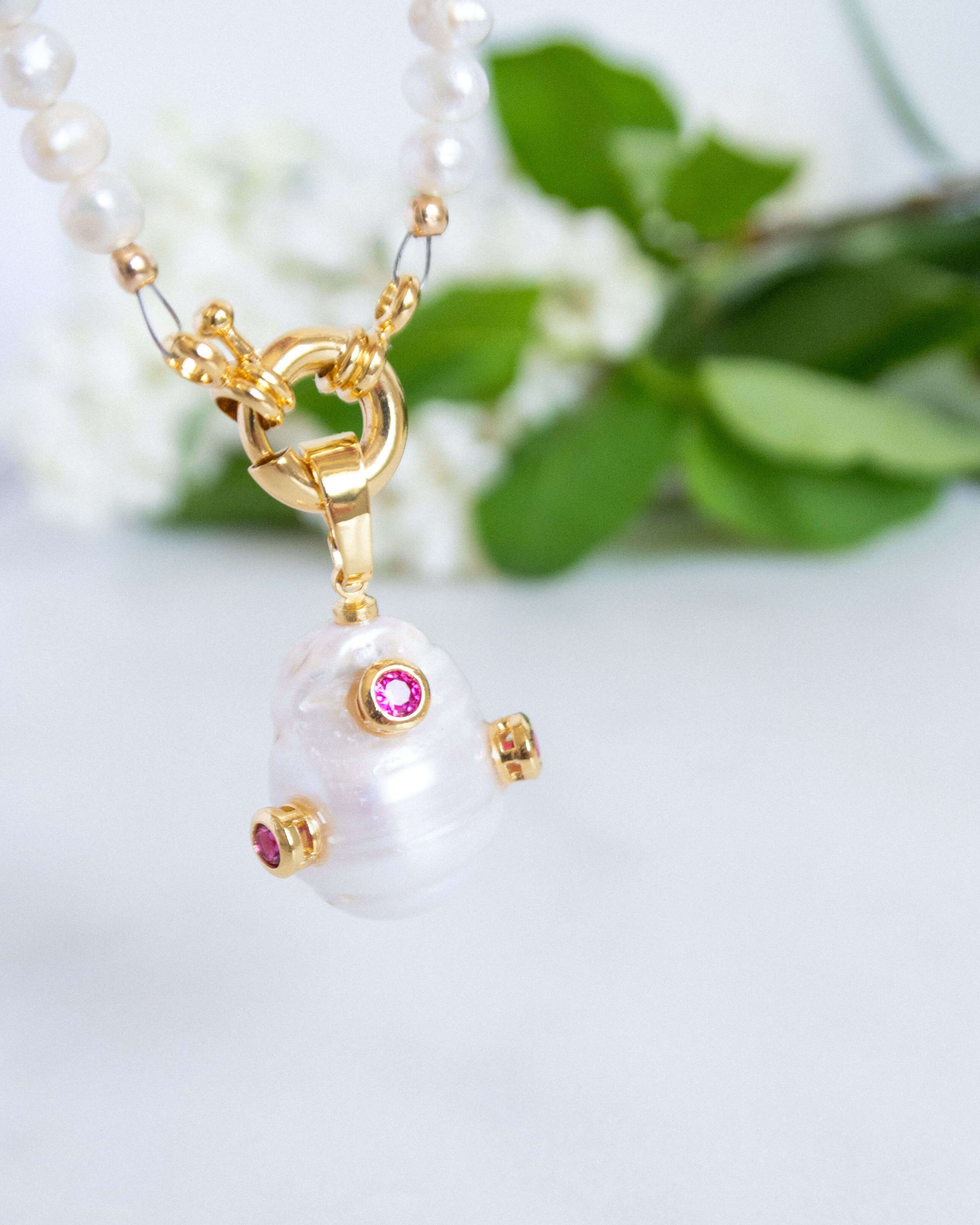 Colier perle naturale pandant perla baroc Love and Stars Jewels