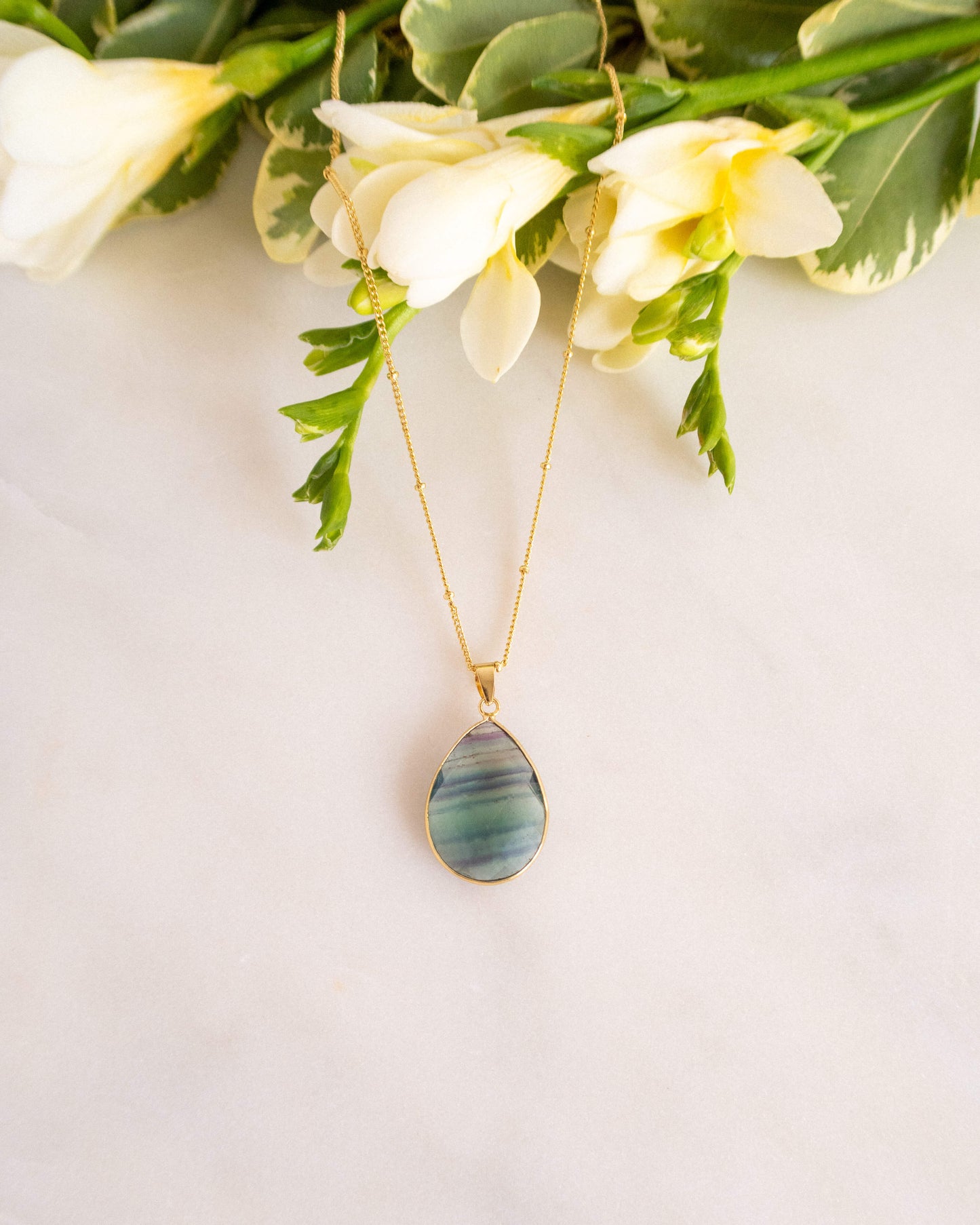 Colier pandant fluorit LEDA