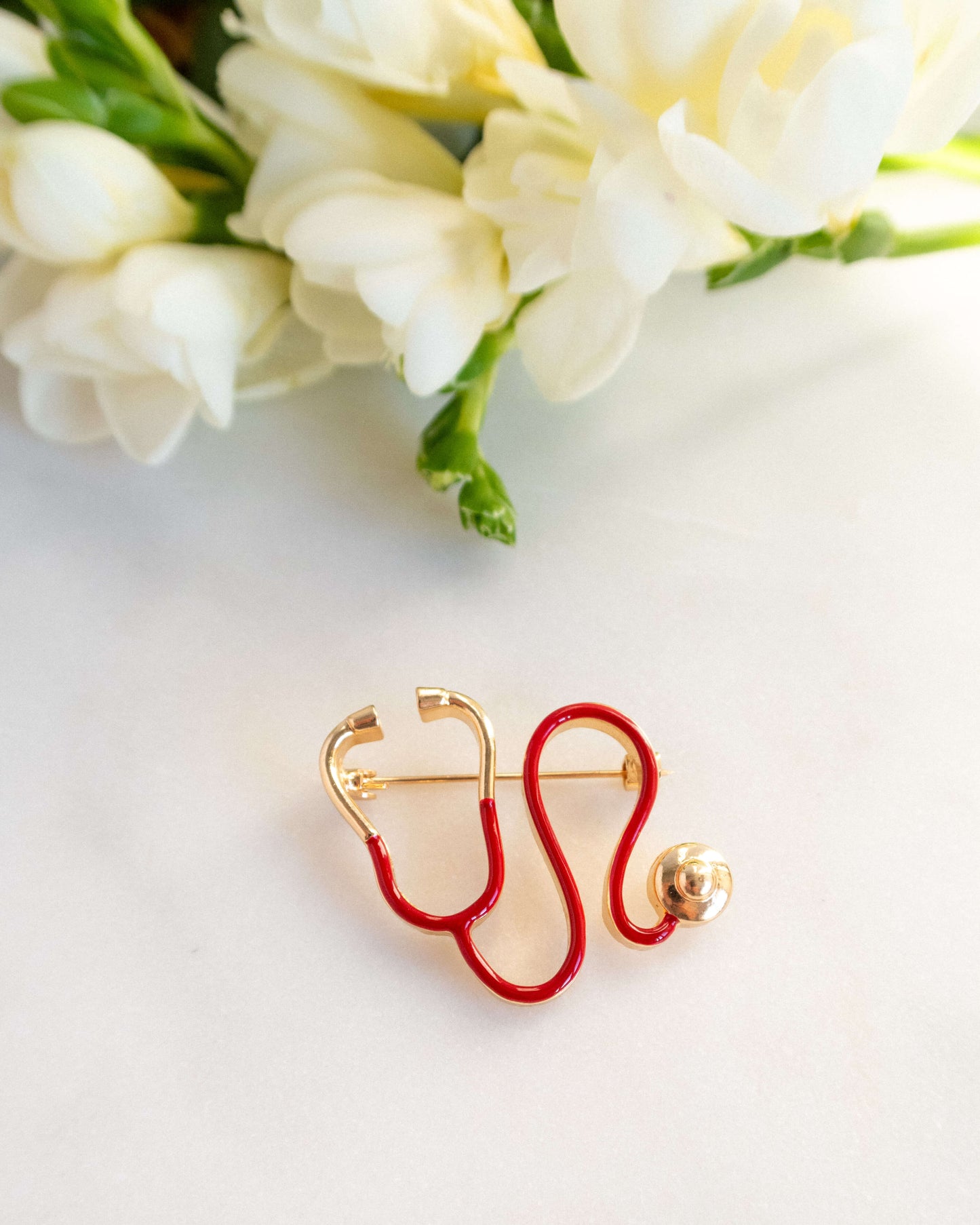 Brosa stetoscop cadou pentru doctor Love and Stars Jewels