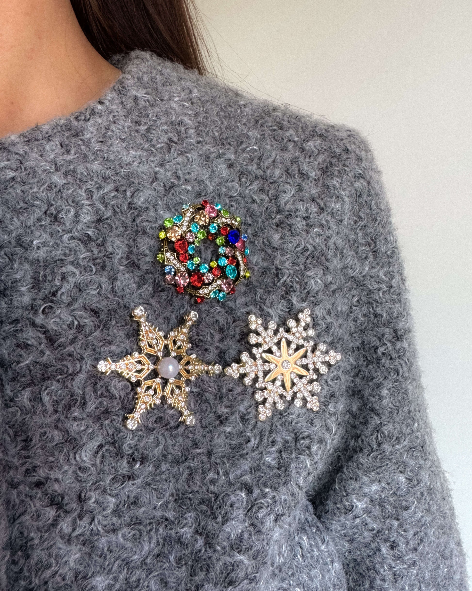 Brosa coronita cadou de craciun love and stars jewels