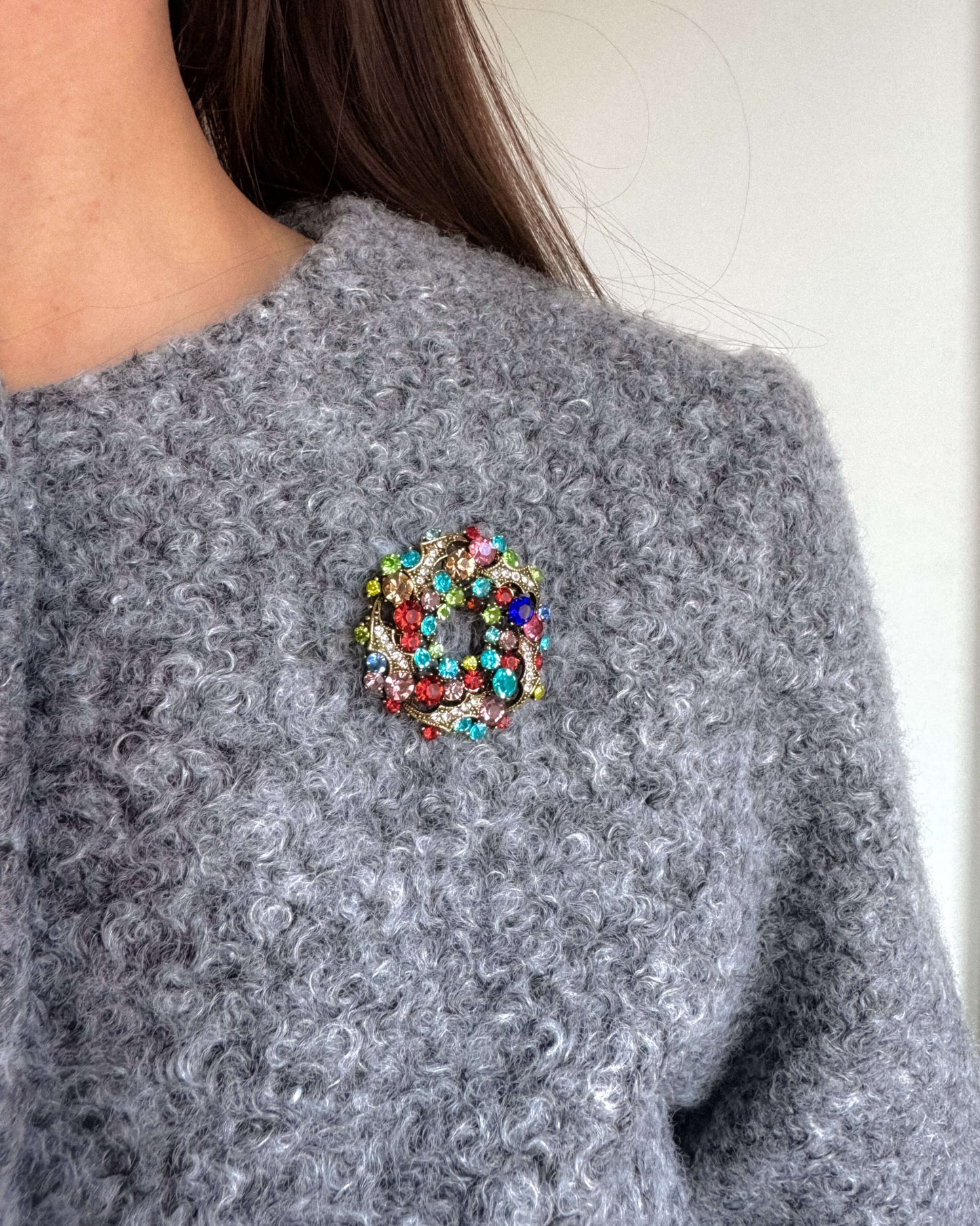 Brosa coronita cadou de craciun love and stars jewels