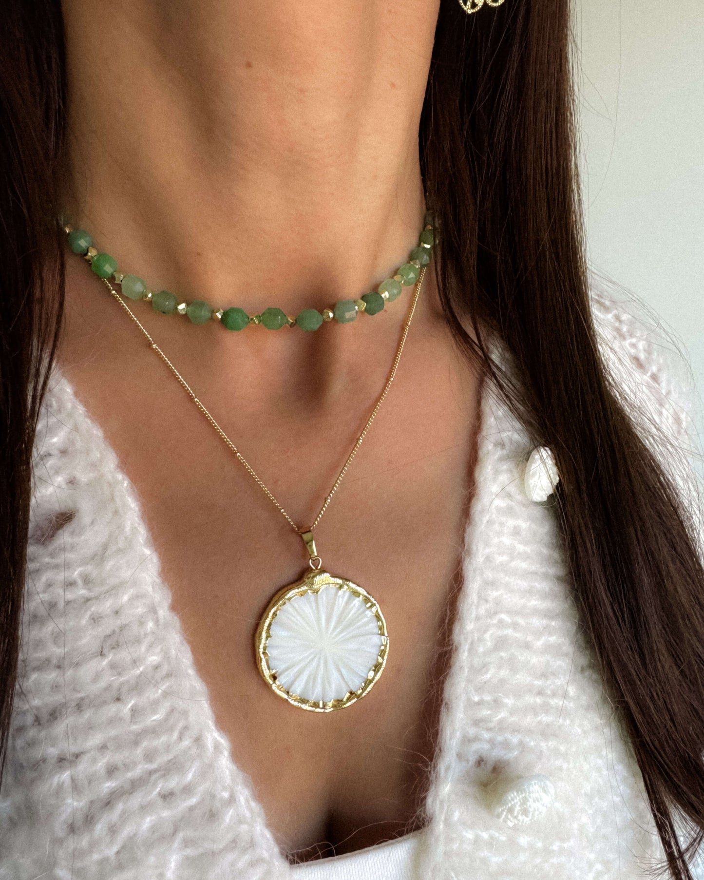 Colier pandant sidef de scoică love and stars jewels
