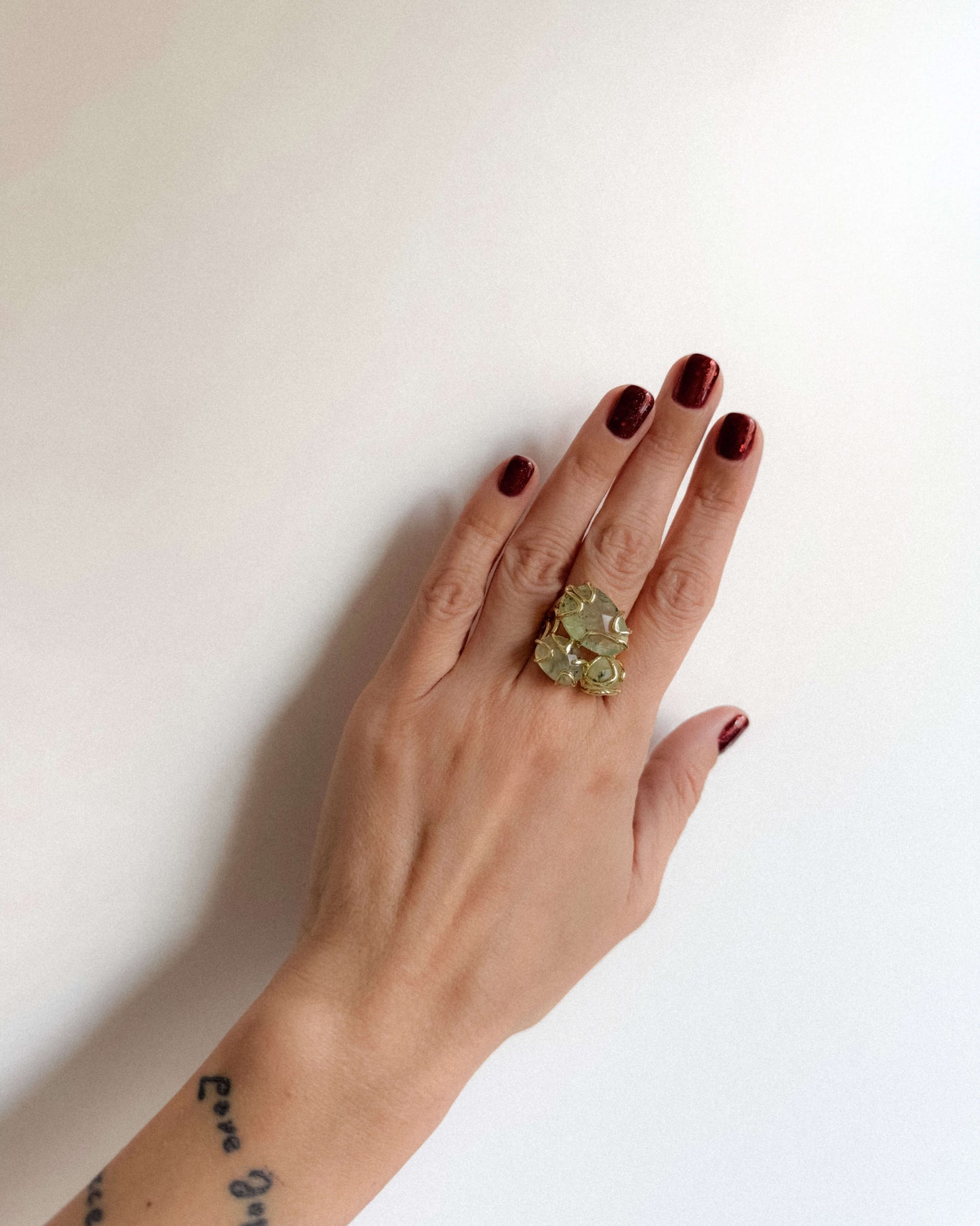 inel reglabil prehnit love and stars jewels