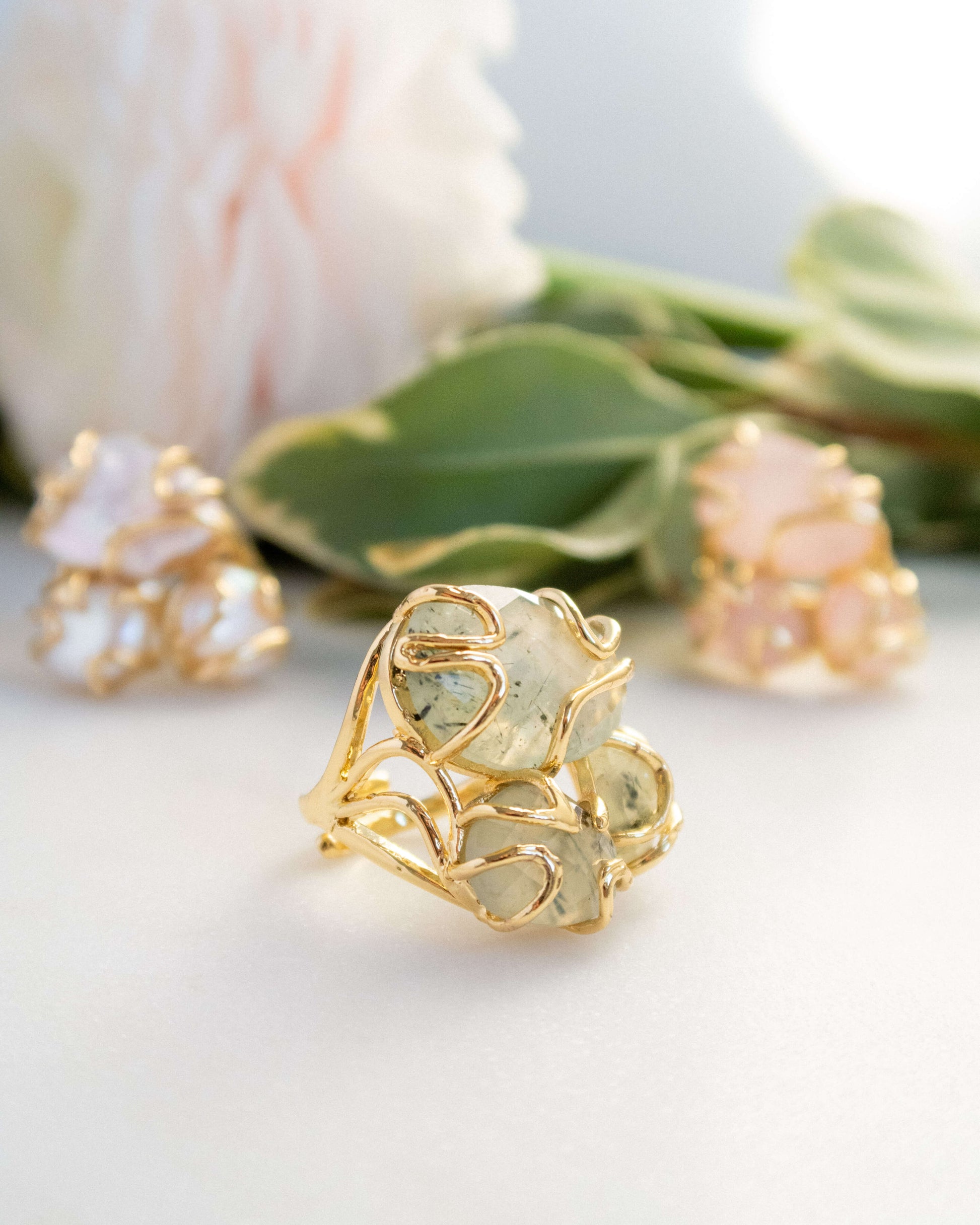 inel reglabil prehnit love and stars jewels
