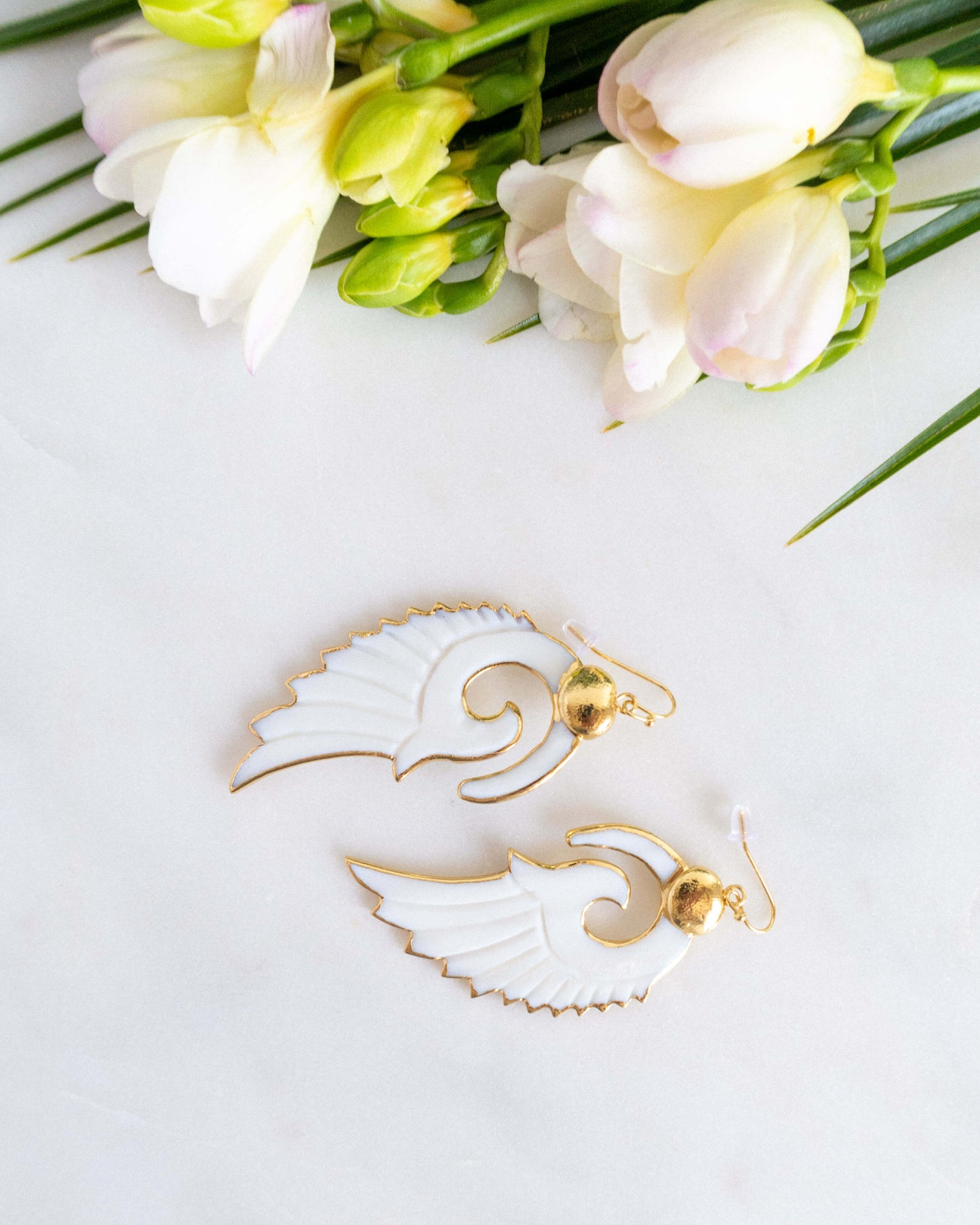 cercei foarte usori aripi sidef love and stars jewels