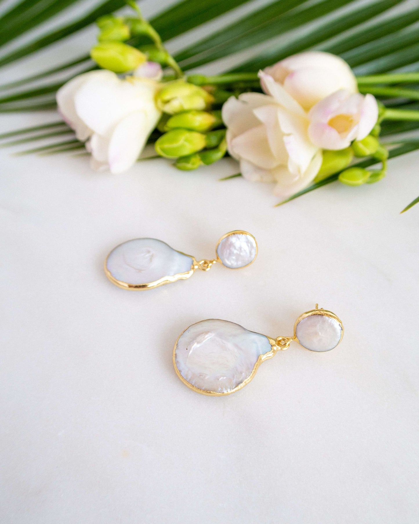 Cercei foarte usori din perle naturale Love and Stars Jewels