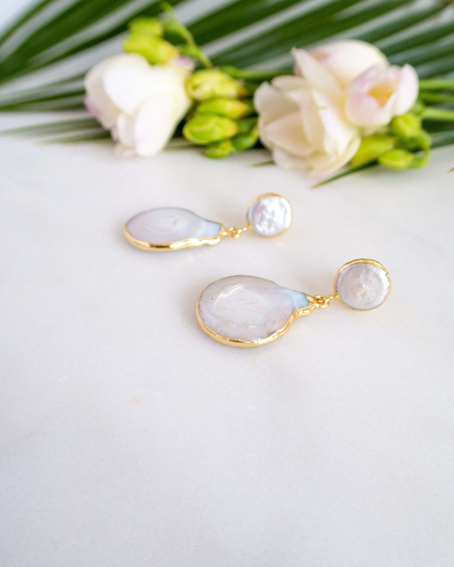 Cercei foarte usori din perle naturale Love and Stars Jewels