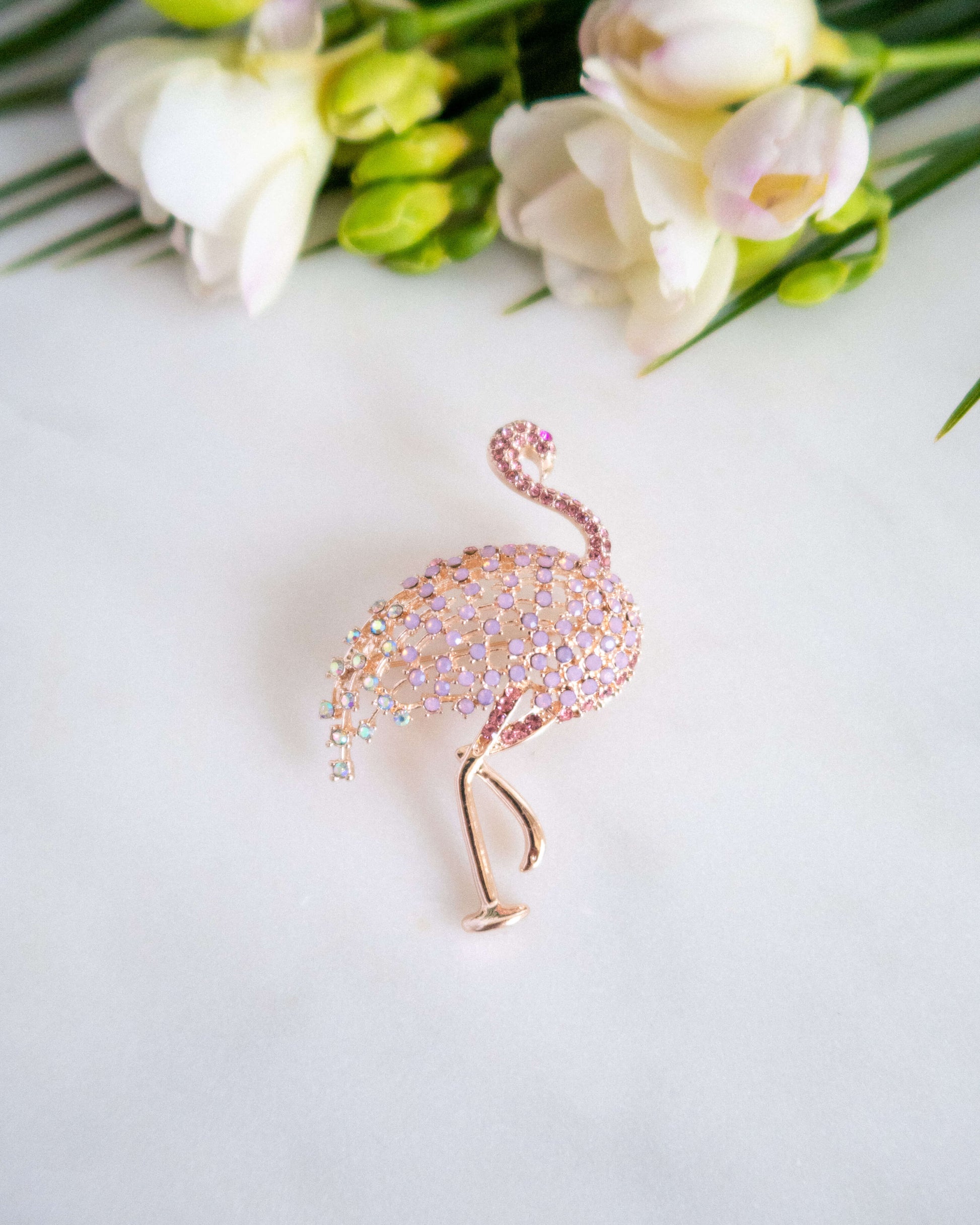 Broșă flamingo roz love and stars jewels