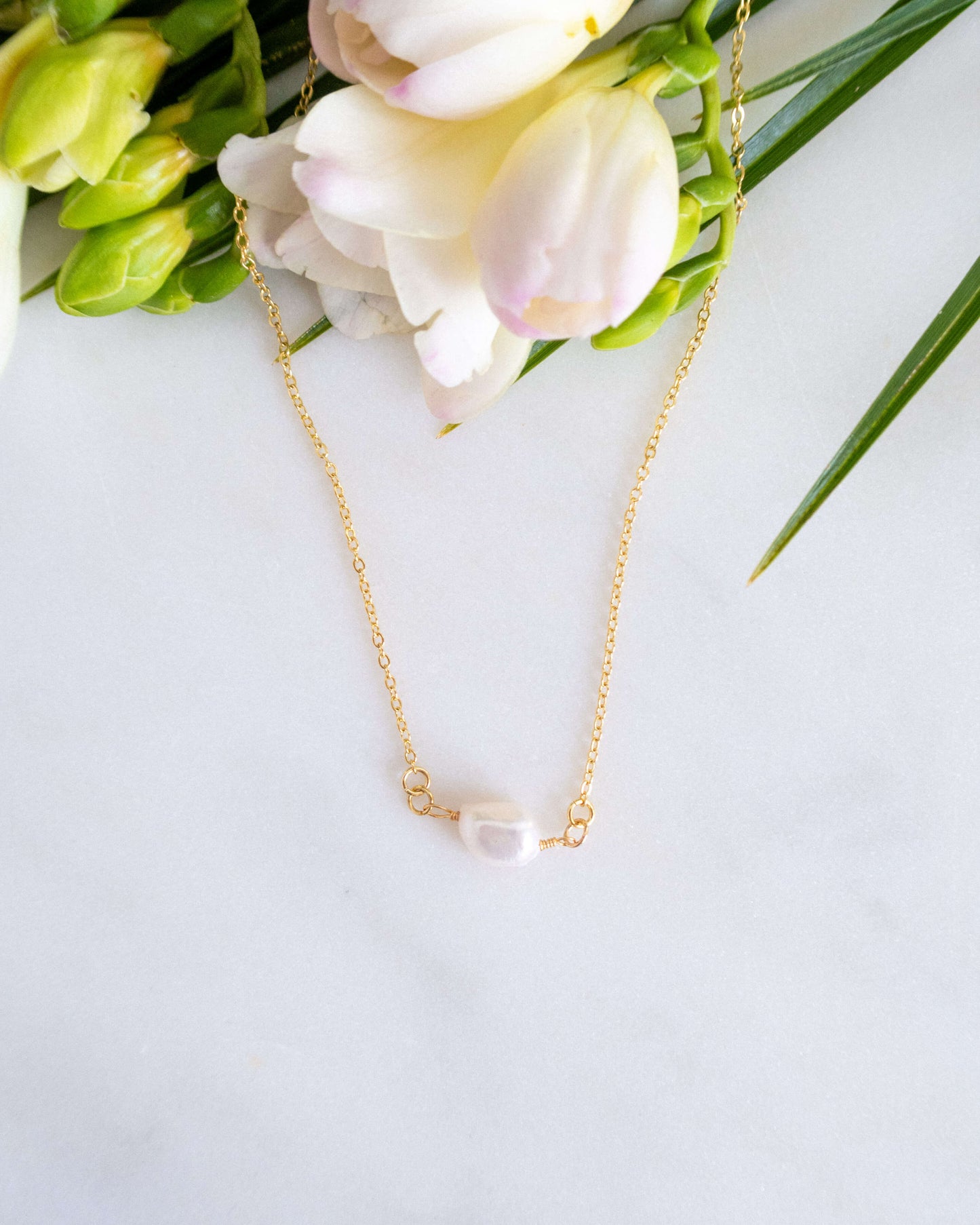 Colier lung perla naturala love and stars jewels