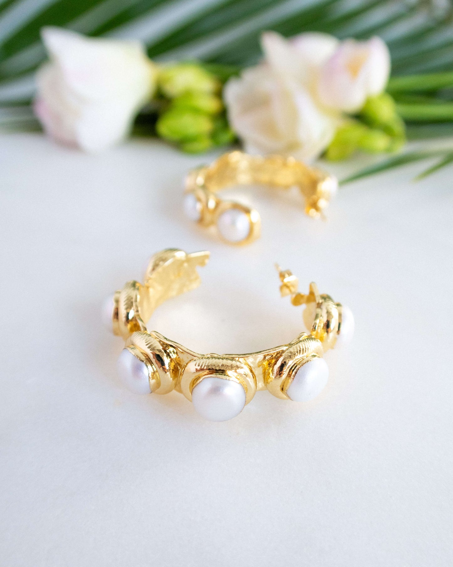 Cercei rotunzi perle naturale Love and Stars Jewels