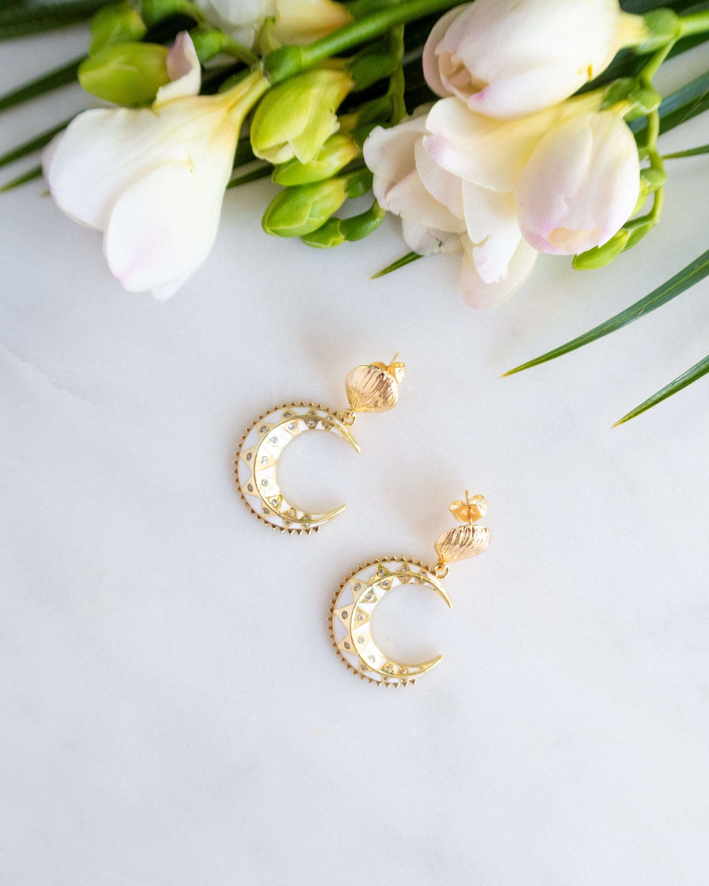 cercei usori semiluna zirconii cadou pentru iubita love and stars jewels