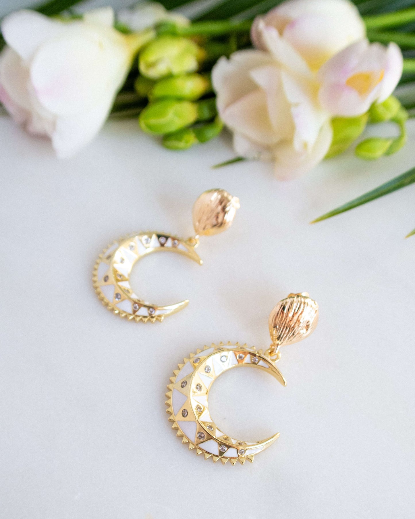 cercei usori semiluna zirconii cadou pentru iubita love and stars jewels