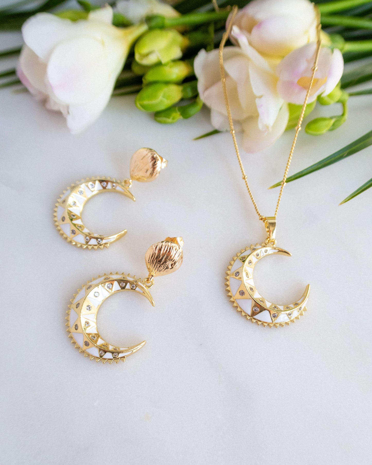 Set cercei și colier semilună CARLOTTA