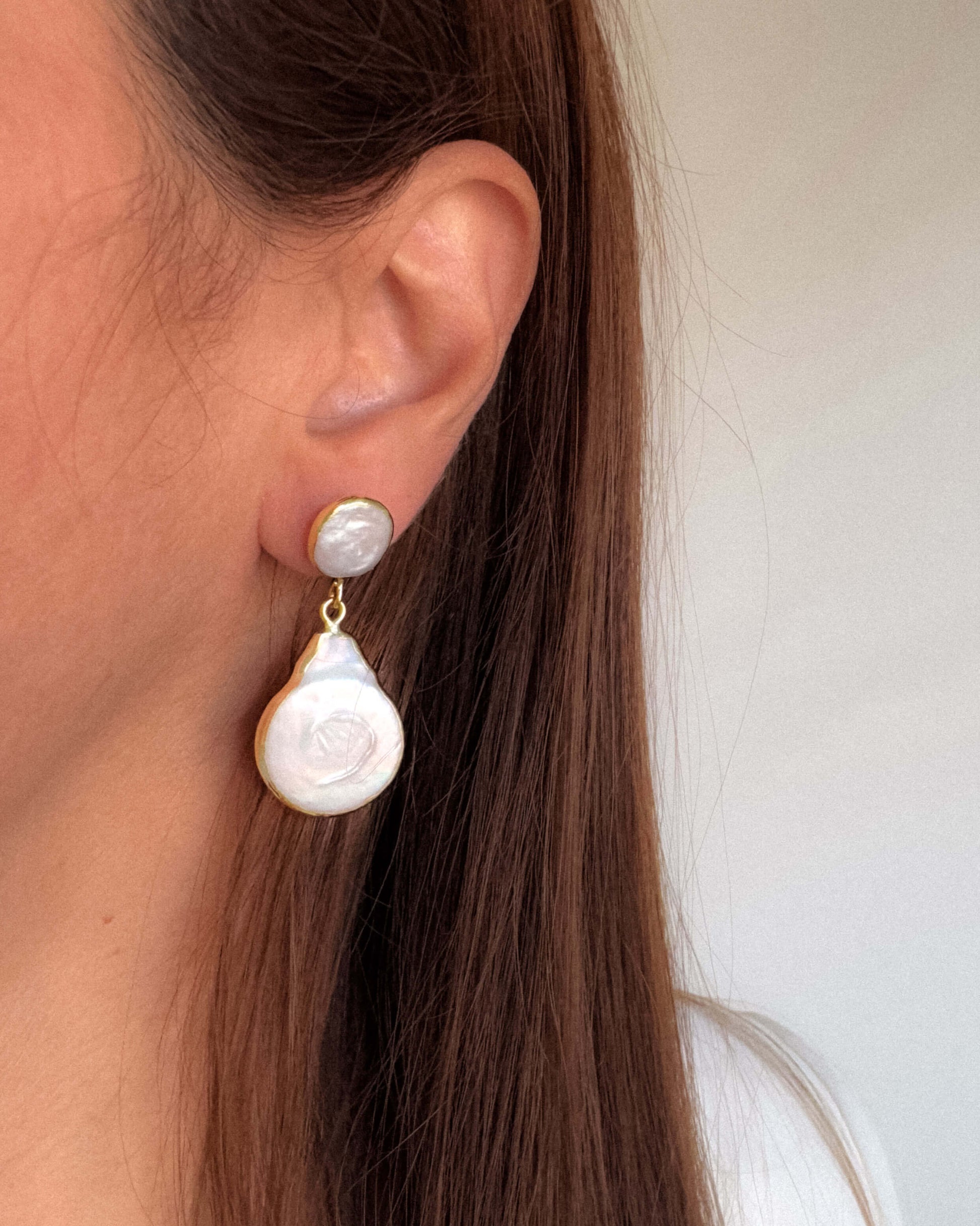 Cercei foarte usori din perle naturale Love and Stars Jewels