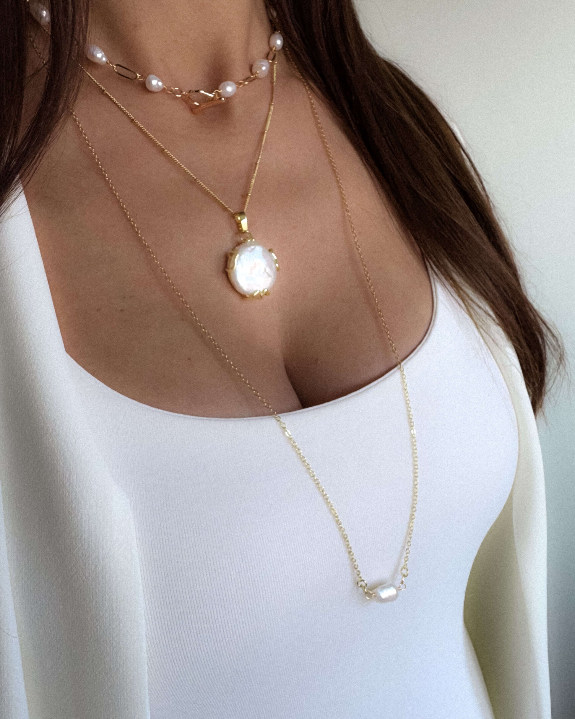 Colier lung perla naturala love and stars jewels