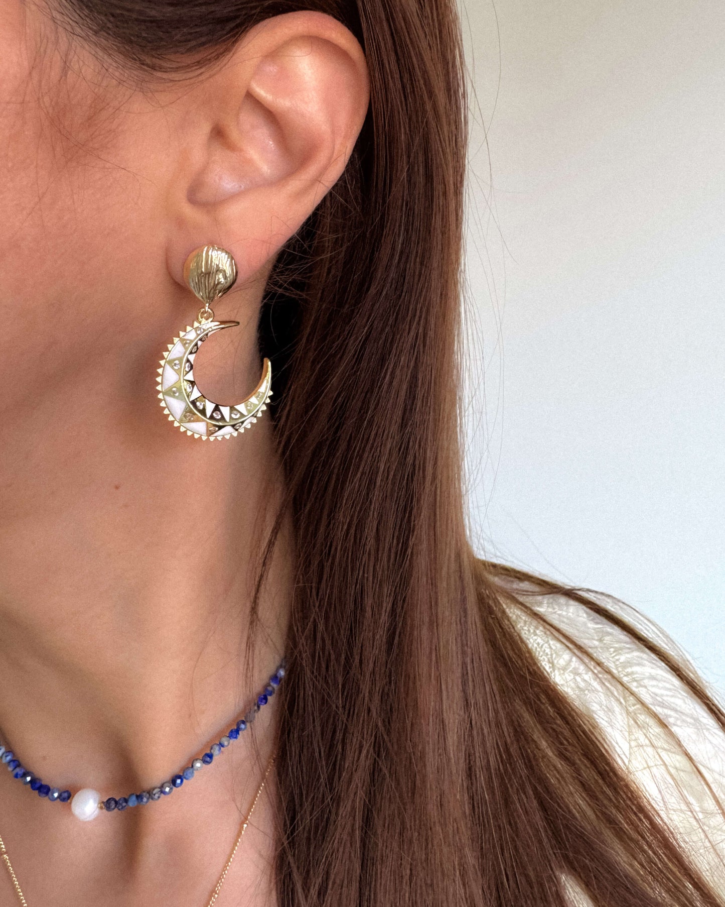 cercei usori semiluna zirconii cadou pentru iubita love and stars jewels