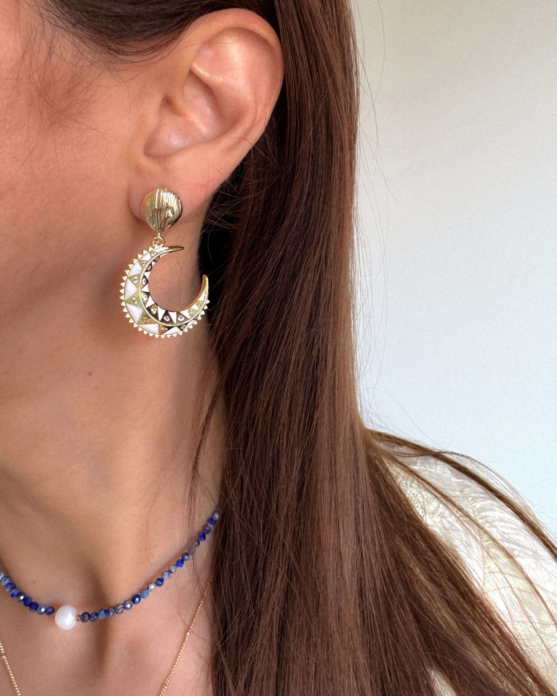 cercei usori semiluna zirconii cadou pentru iubita love and stars jewels