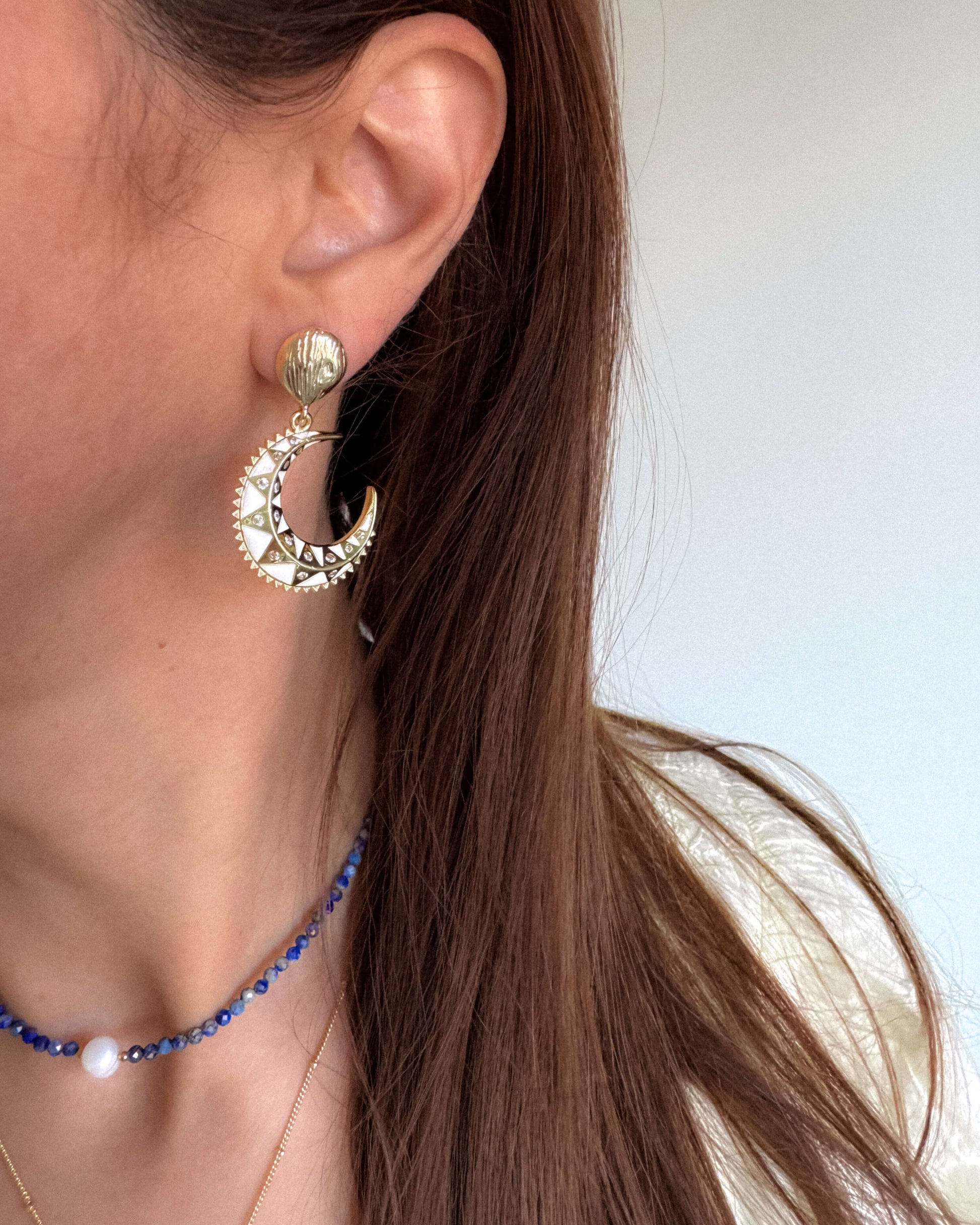 cercei usori semiluna zirconii cadou pentru iubita love and stars jewels